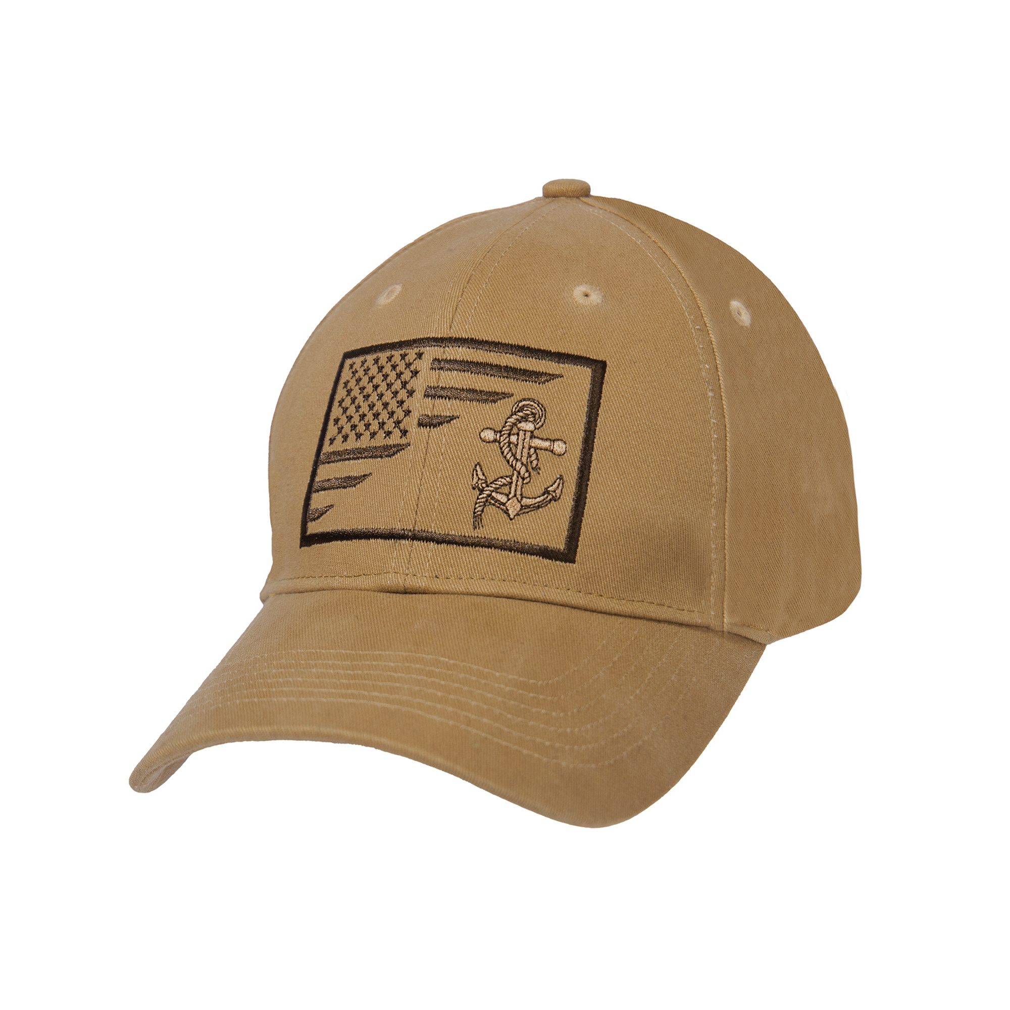 Rothco US Navy Anchor / Flag Low Profile Cap - Coyote Brown