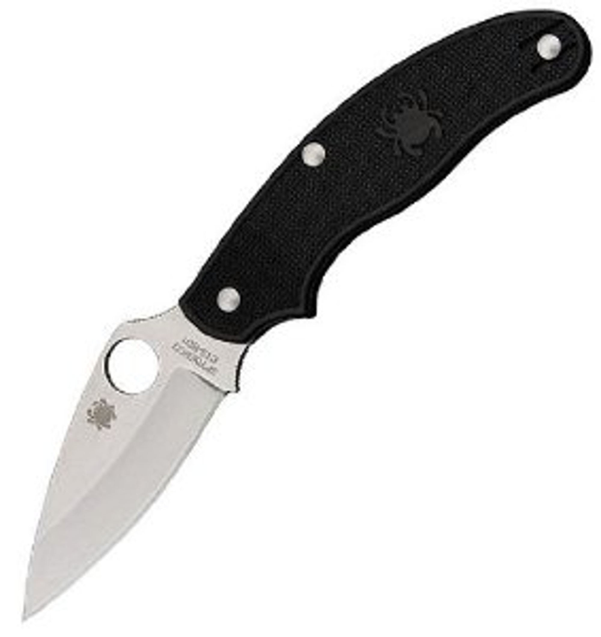 Spyderco UK Penknife Black FRN Leaf Plain Edge Folding Knife