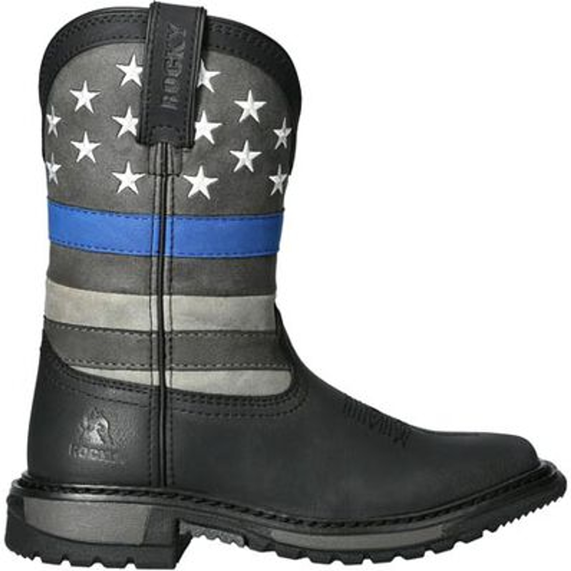 Rocky Blue Line Kid Western Boot - Black Blue