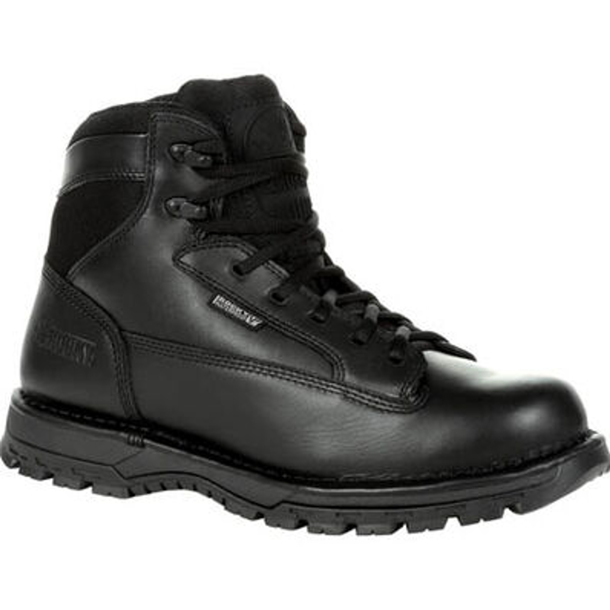 Rocky Women's Portland 6" Black Side Zip Waterproof Public Service Boot - Black