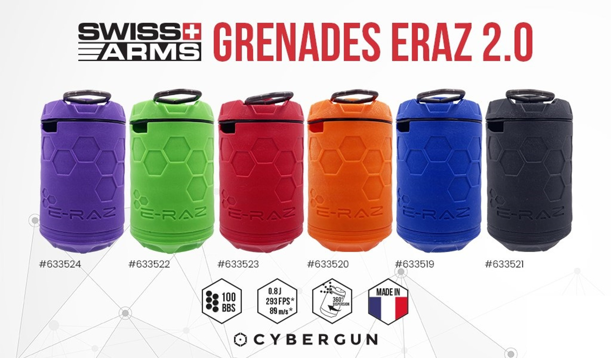 Swiss Arms ERAZ Polymer 360 Degree Reusable Green Gas Grenade 