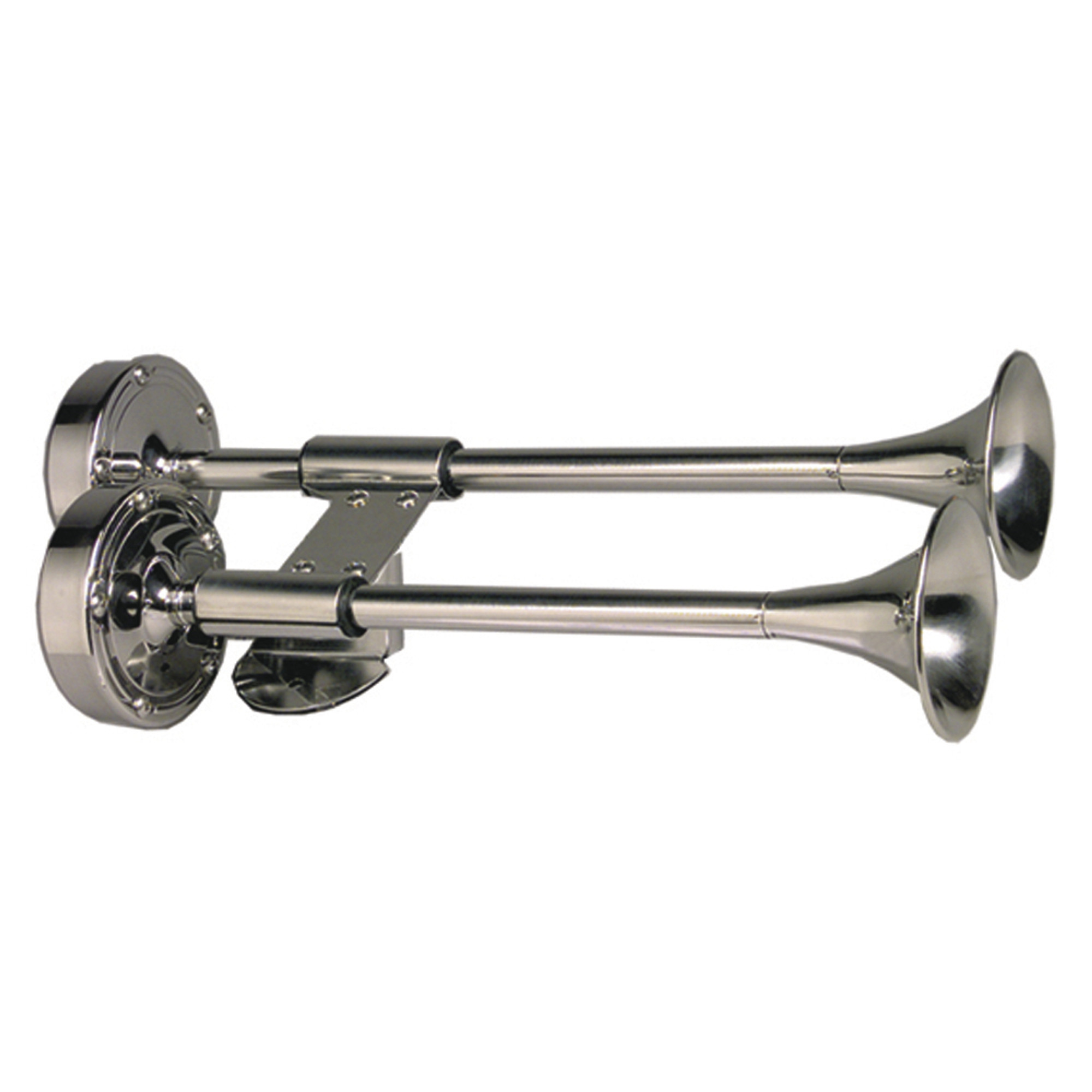 Schmitt Marine Deluxe All-Stainless Shorty Dual Trumpet Horn - 12V