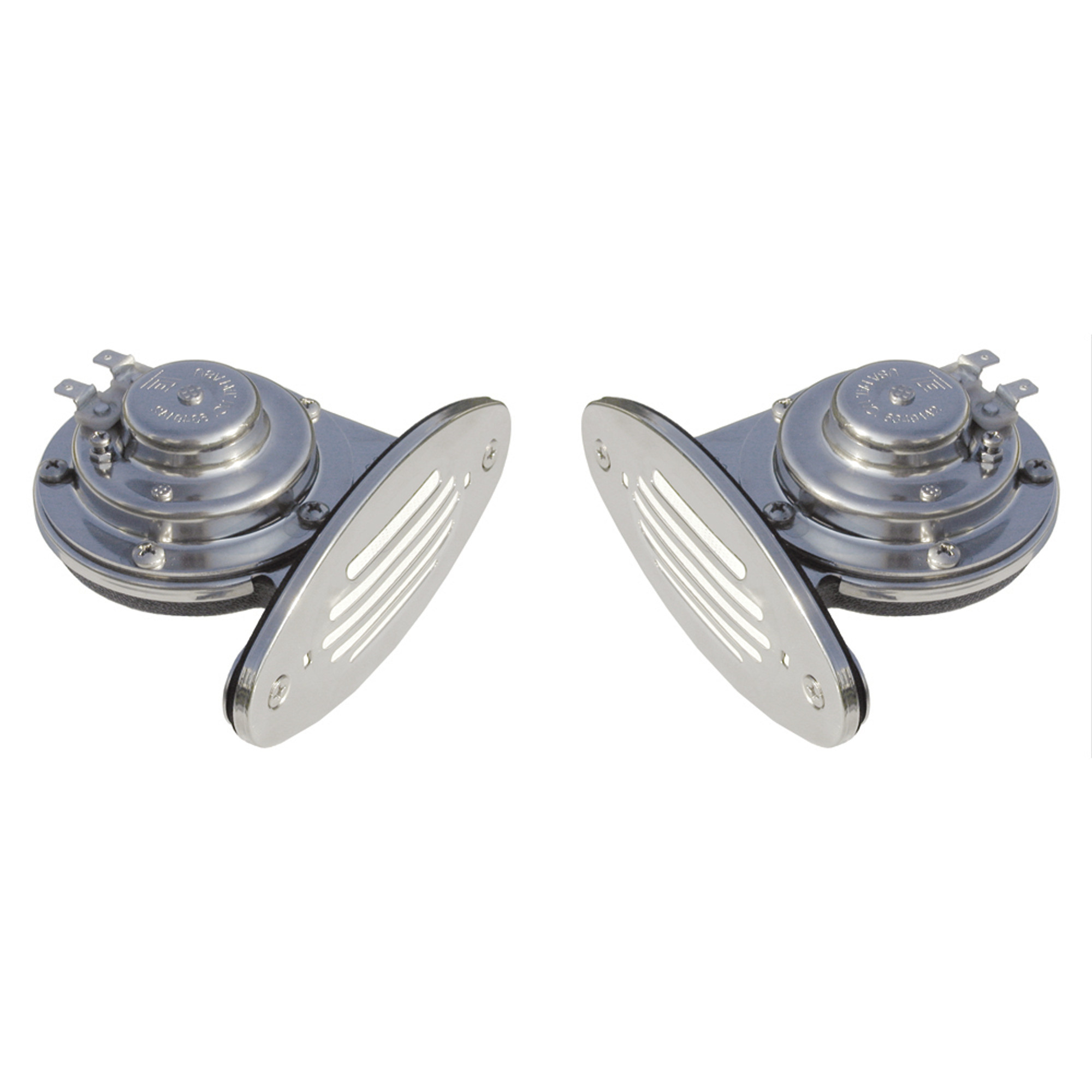 Schmitt Marine Mini Stainless Steel Dual Drop-In Horn w/Stainless Steel Grills High & Low Pitch