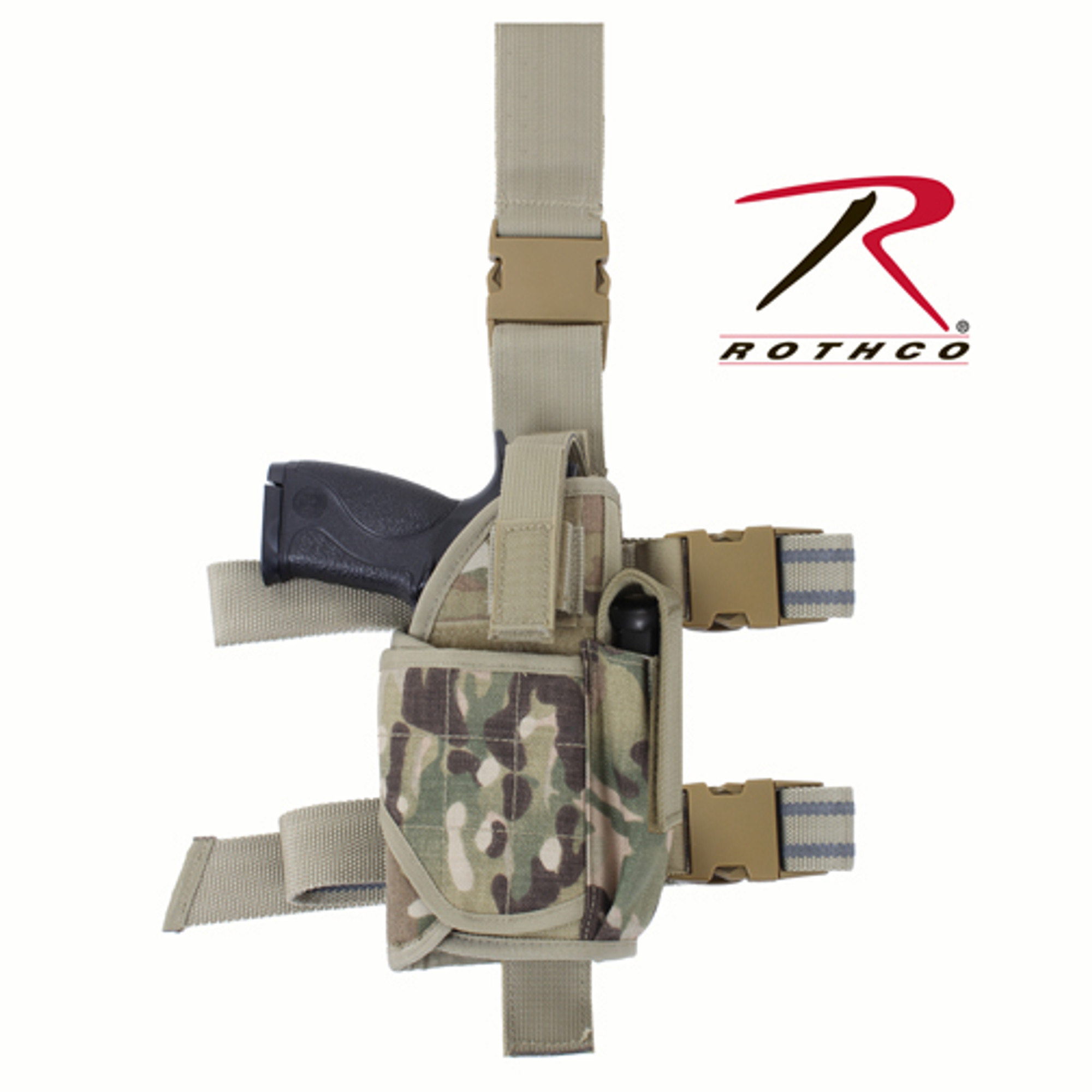Rothco Deluxe Adjustable Universal Drop Leg Tactical Holster - Multicam