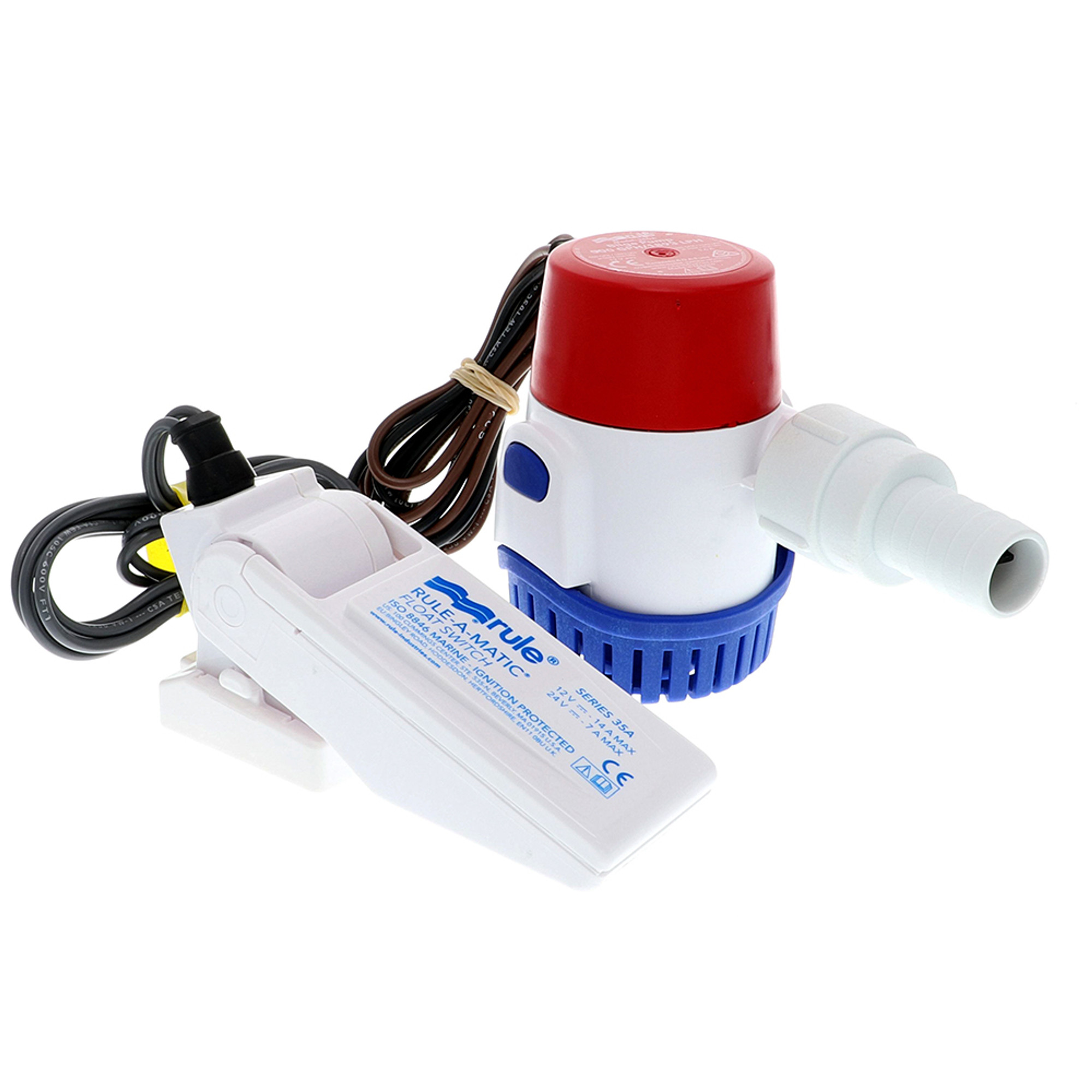 Rule 500 GPH Standard Bilge Pump Kit w/Float Switch - 12V