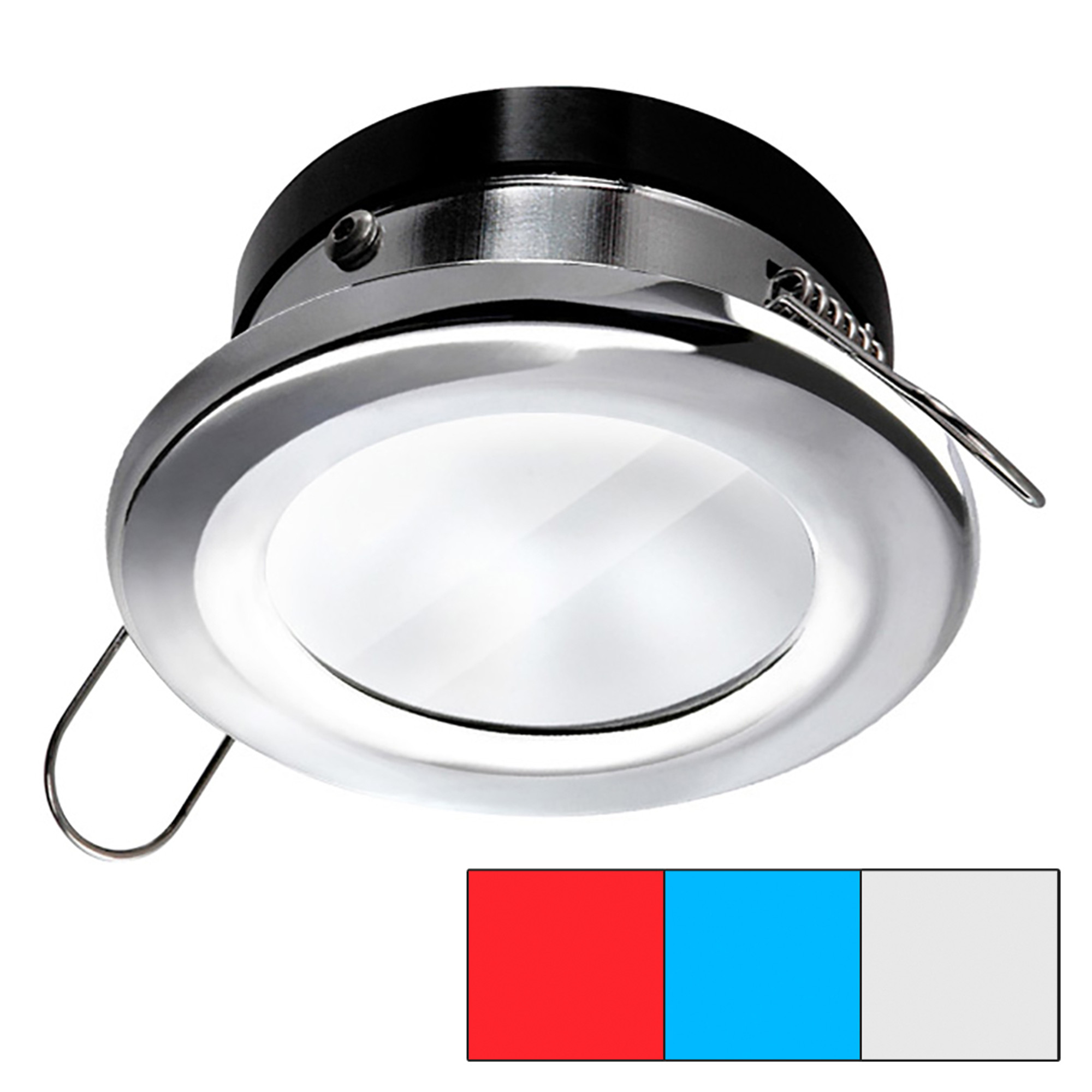 i2Systems Apeiron A1120 Spring Mount Light - Round - Red, Cool White & Blue - Polished Chrome