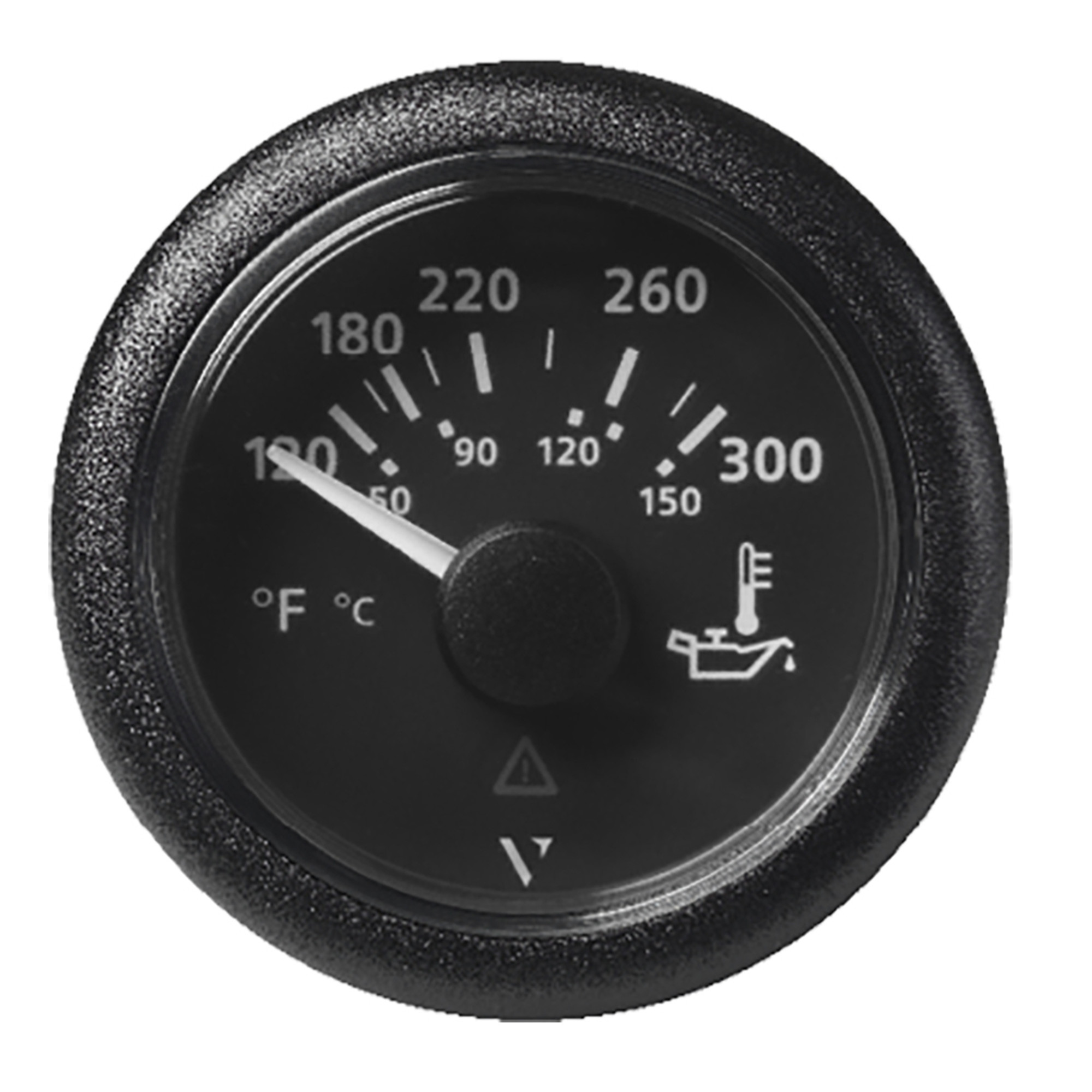 Veratron 52MM (2-1/16") ViewLine Oil Temperature Gauge 120-300F - Black Dial & Bezel