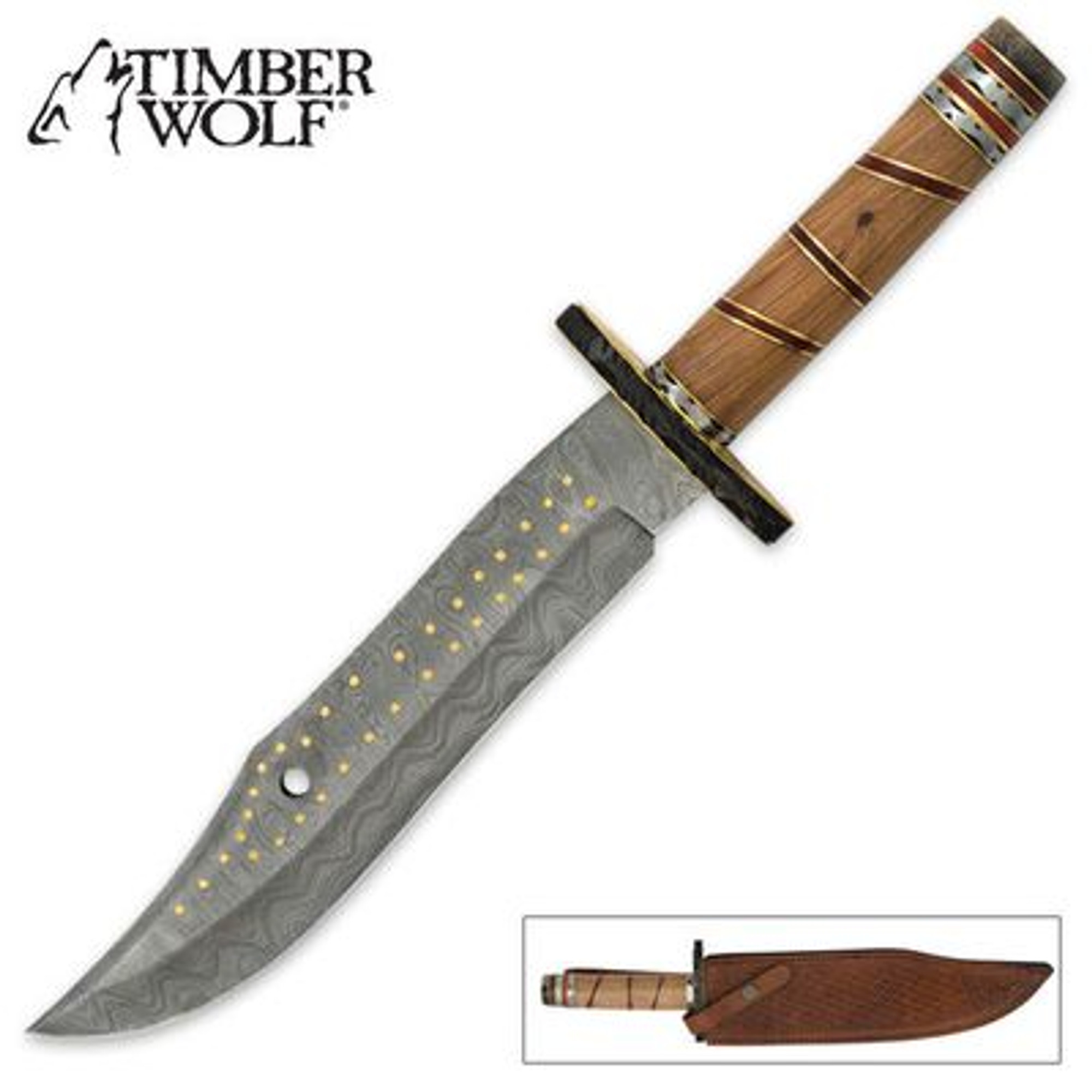 Timber Wolf Custom Damascus Amarillo Bowie