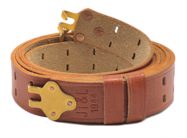 M1907 Leather Rifle Sling Dated 1944 Brass Hardware M1 Garand Springfield Premium Drum Dyed Leather