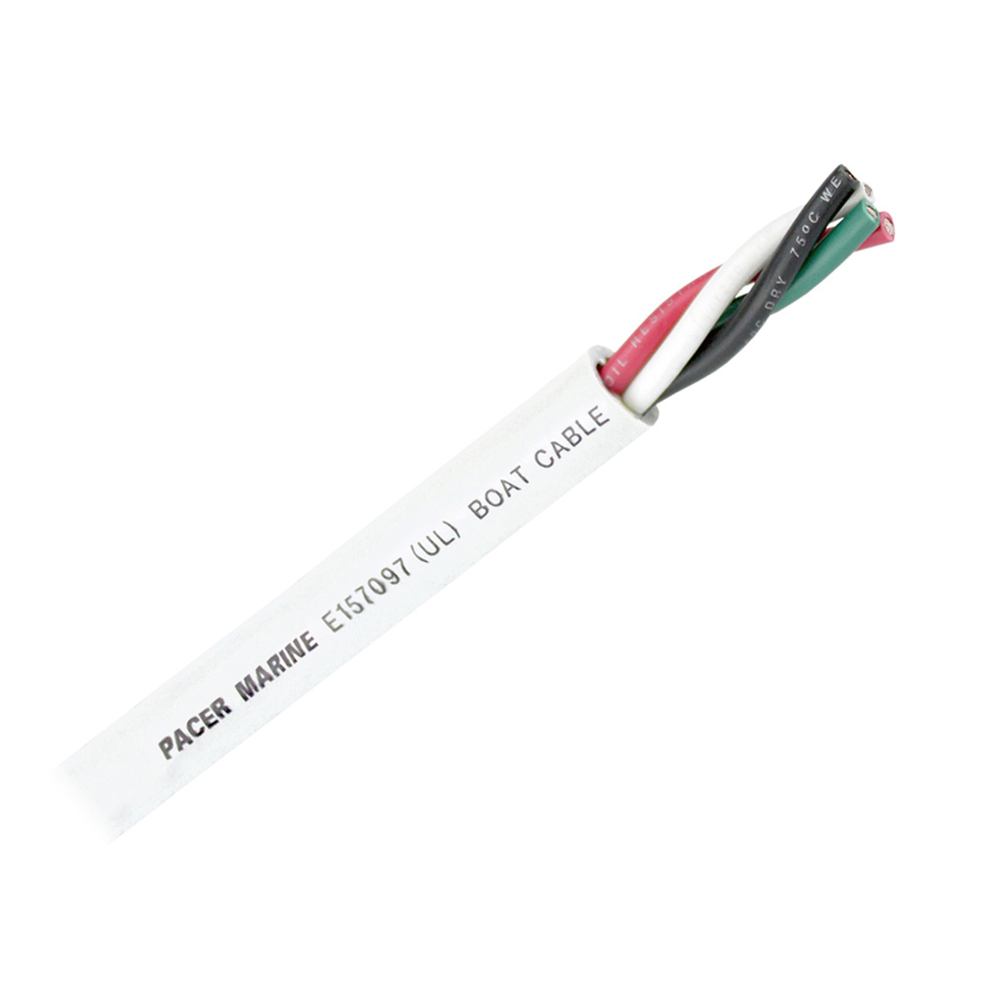 Pacer Round 4 Conductor Cable - 100' - 12/4 AWG - Black, Green, Red & White