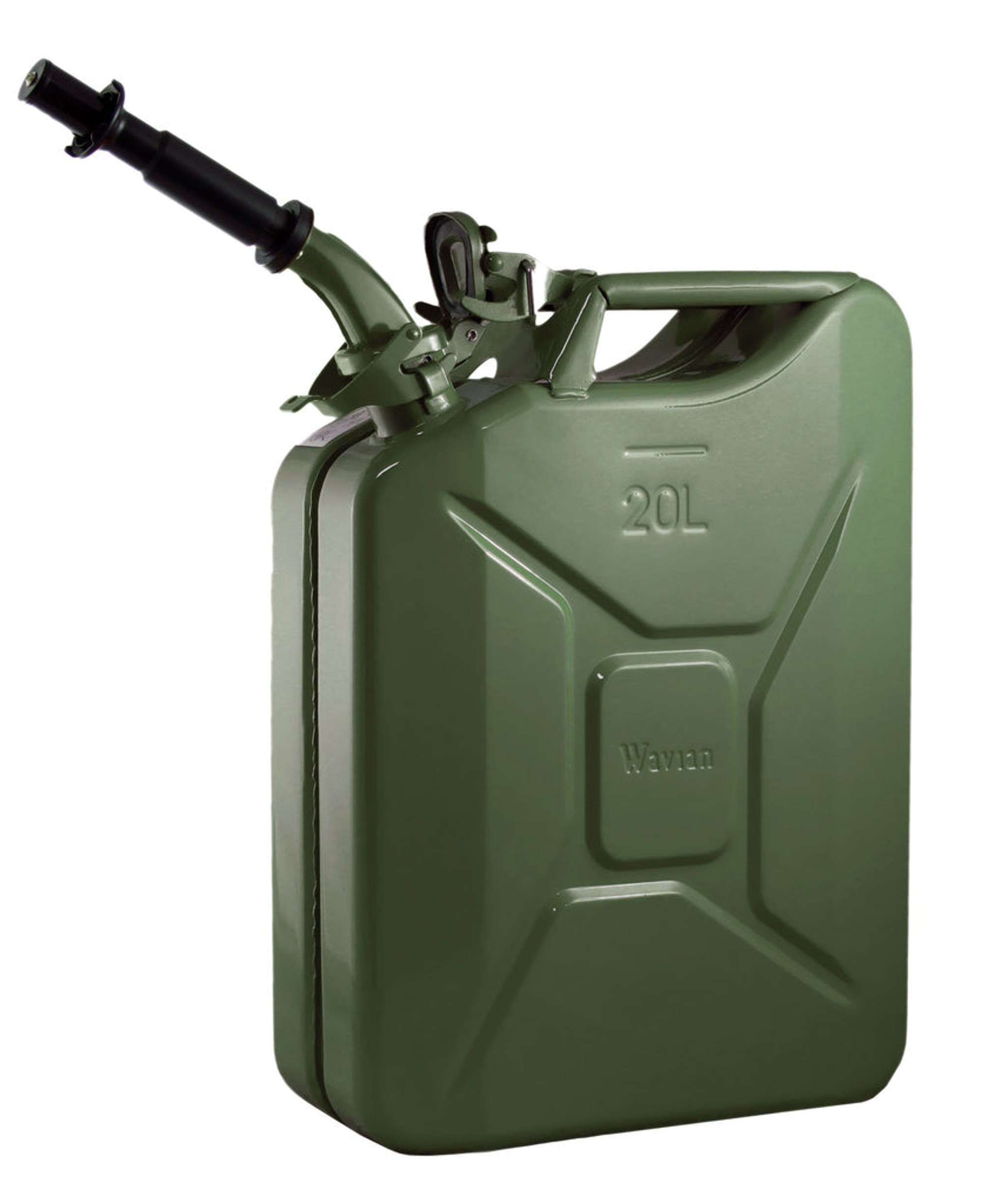 Wavian Fuel Cans - the original NATO Steel Jerry Cans - w/ Spout - 20L Green