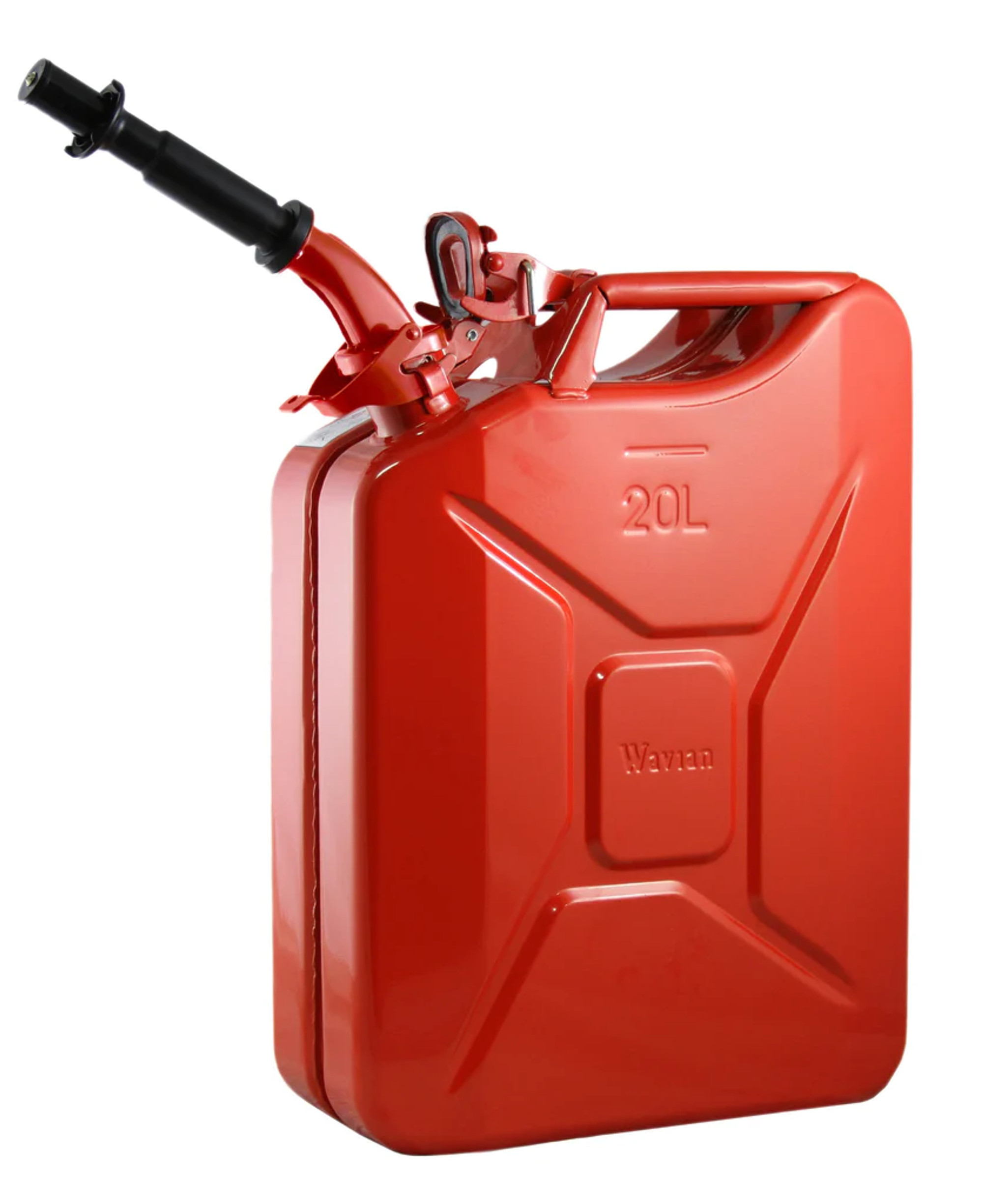 Wavian Fuel Cans - the original NATO Steel Jerry Cans - w/ Spout - 20L Red