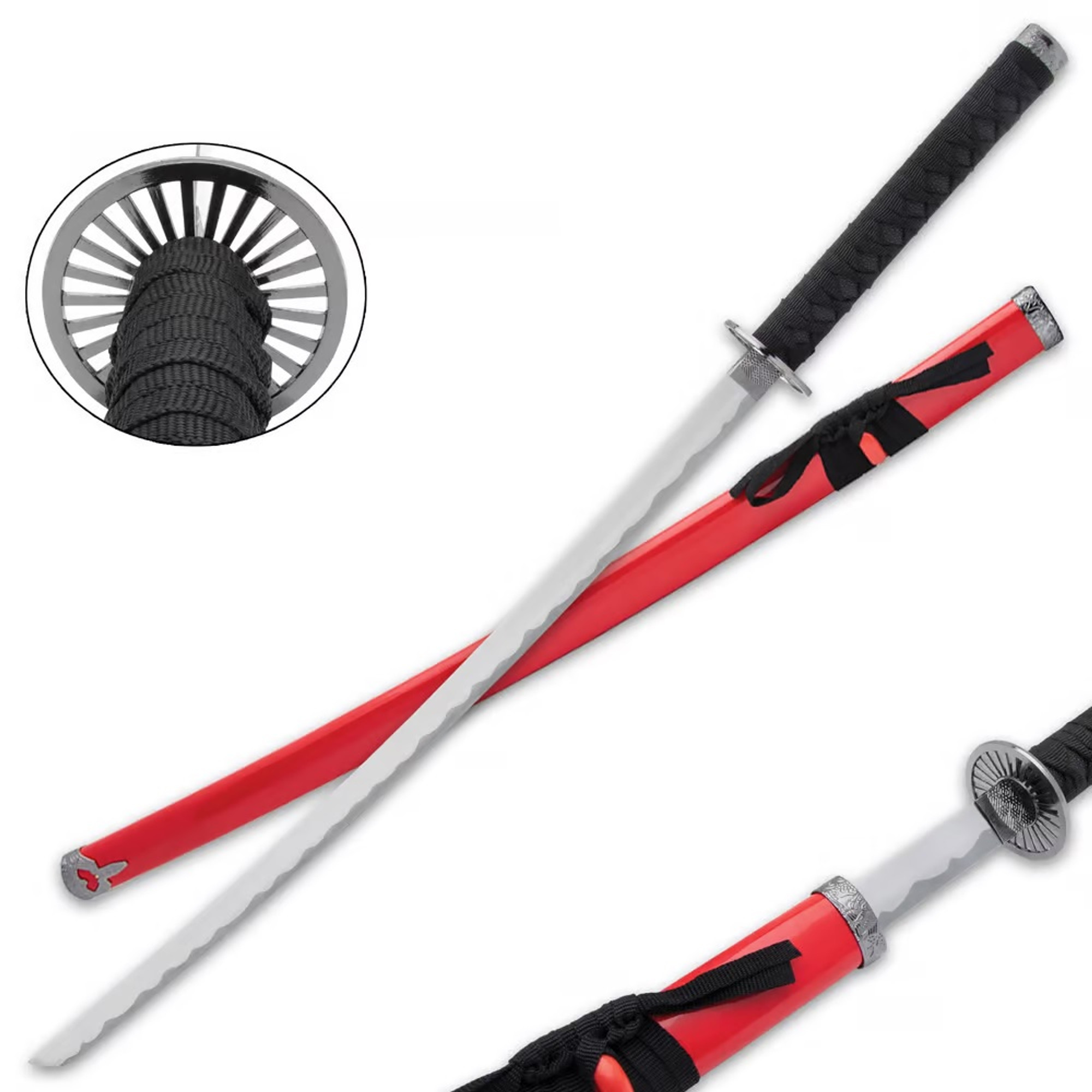 Red Dragon Samurai Ninja Bushido Katana & Scabbard