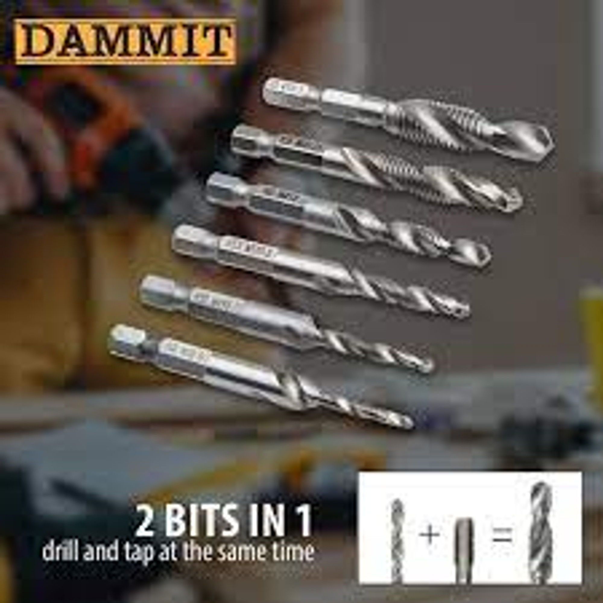 Dammit Thread Drill/Tap Bit Set - Six-Piece