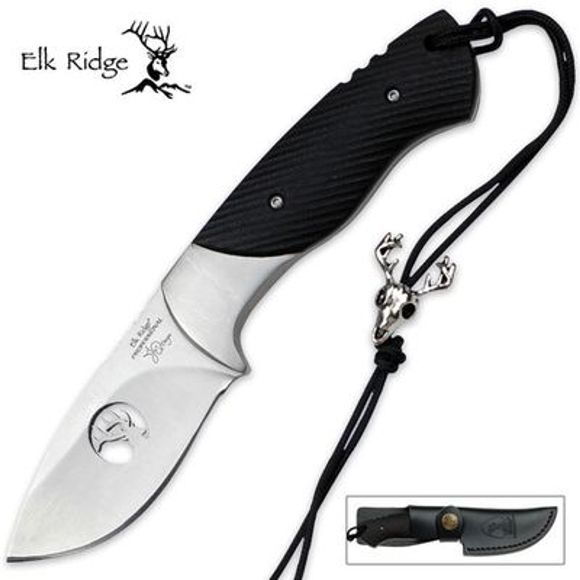 Elk Ridge Professional Drop Point Fixed Blade Knife w/ Sheath