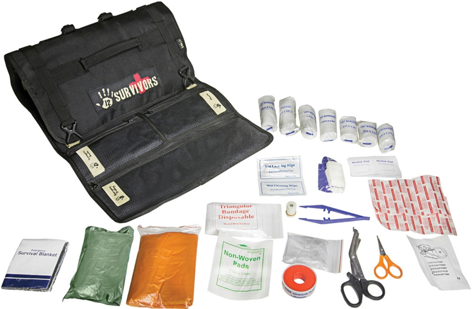 12 Survivors First Aid Rollup Kit