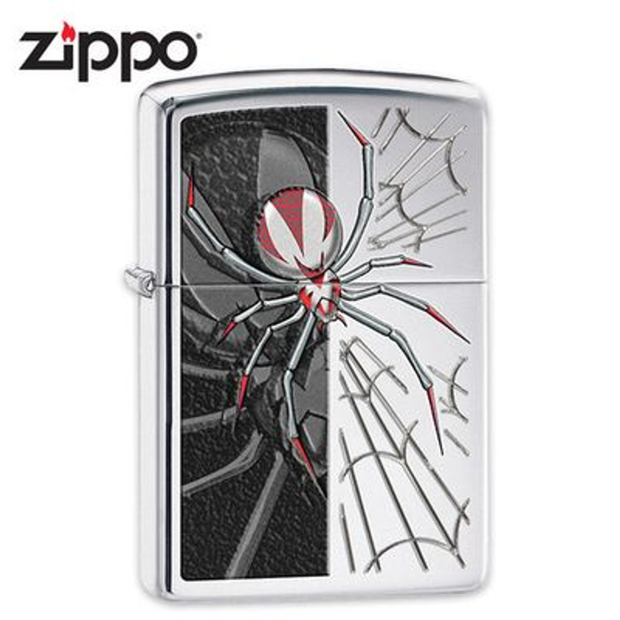 Zippo High Polish Chrome Spider Lighter - Hero Outdoors