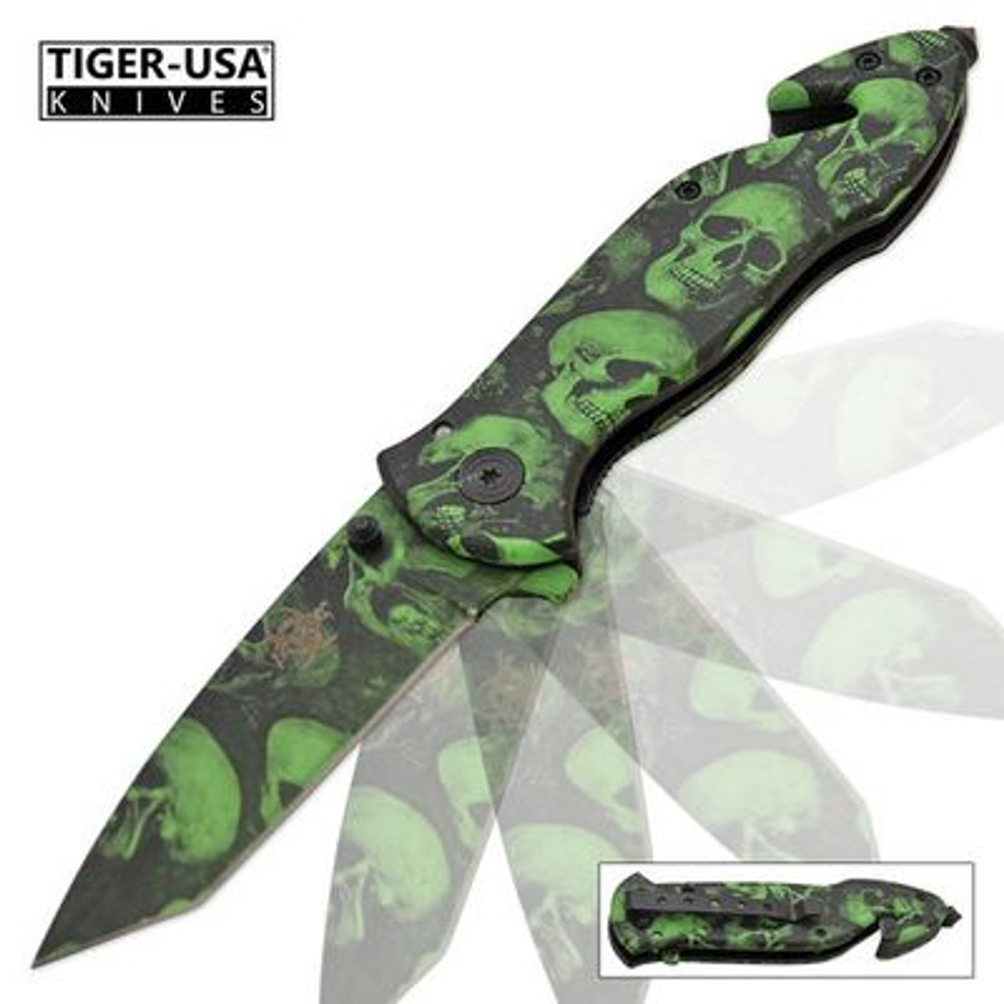 Assisted Opening Z Slayer Folding Rescue Pocket Knife - Green