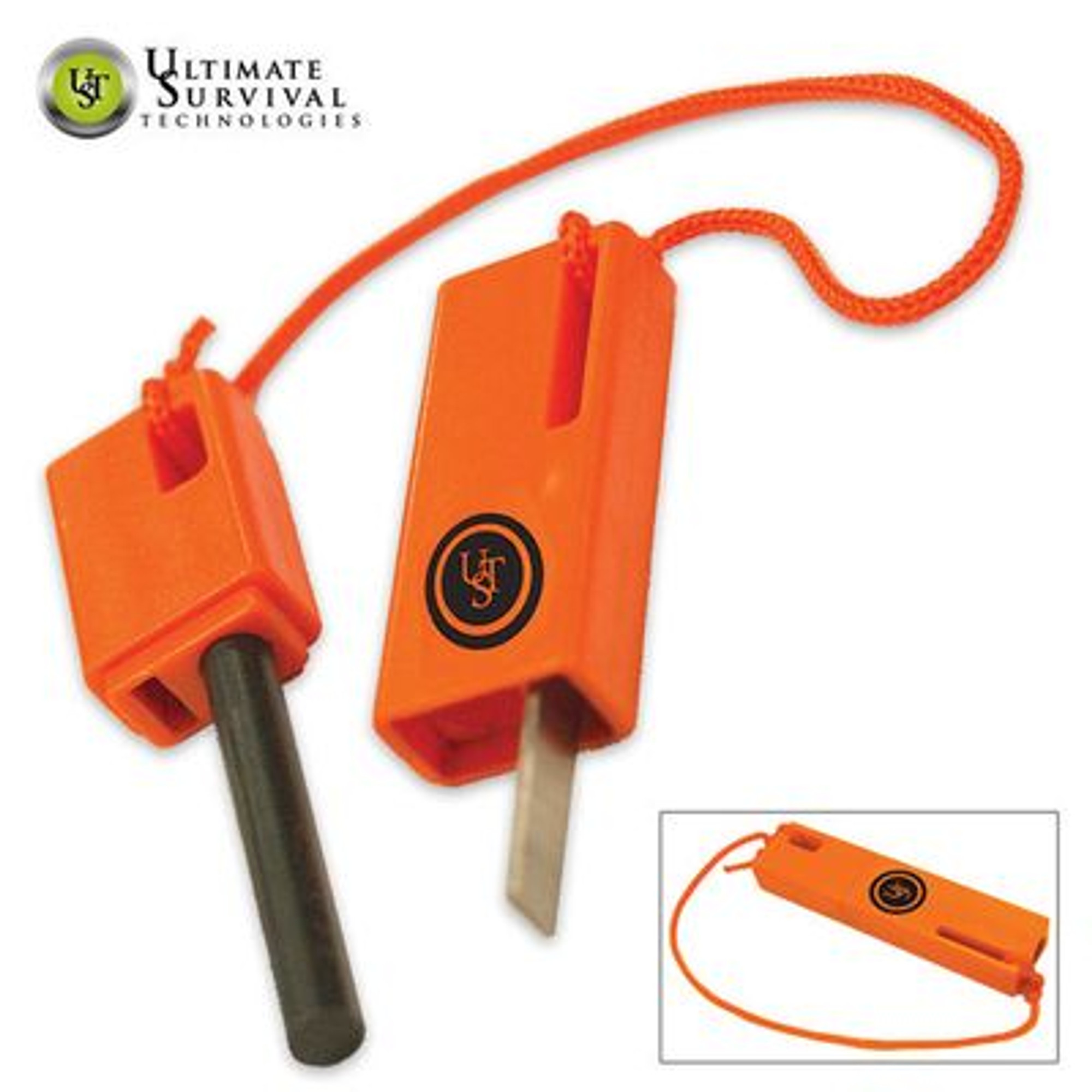 UST SparkForce Flint Based Fire Starter - Orange