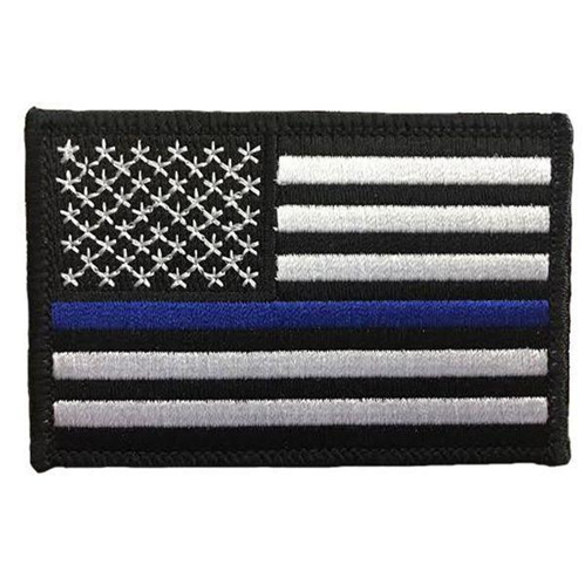 Thin Blue Line American Flag Patch, Velcro, 2 X 3 Inches