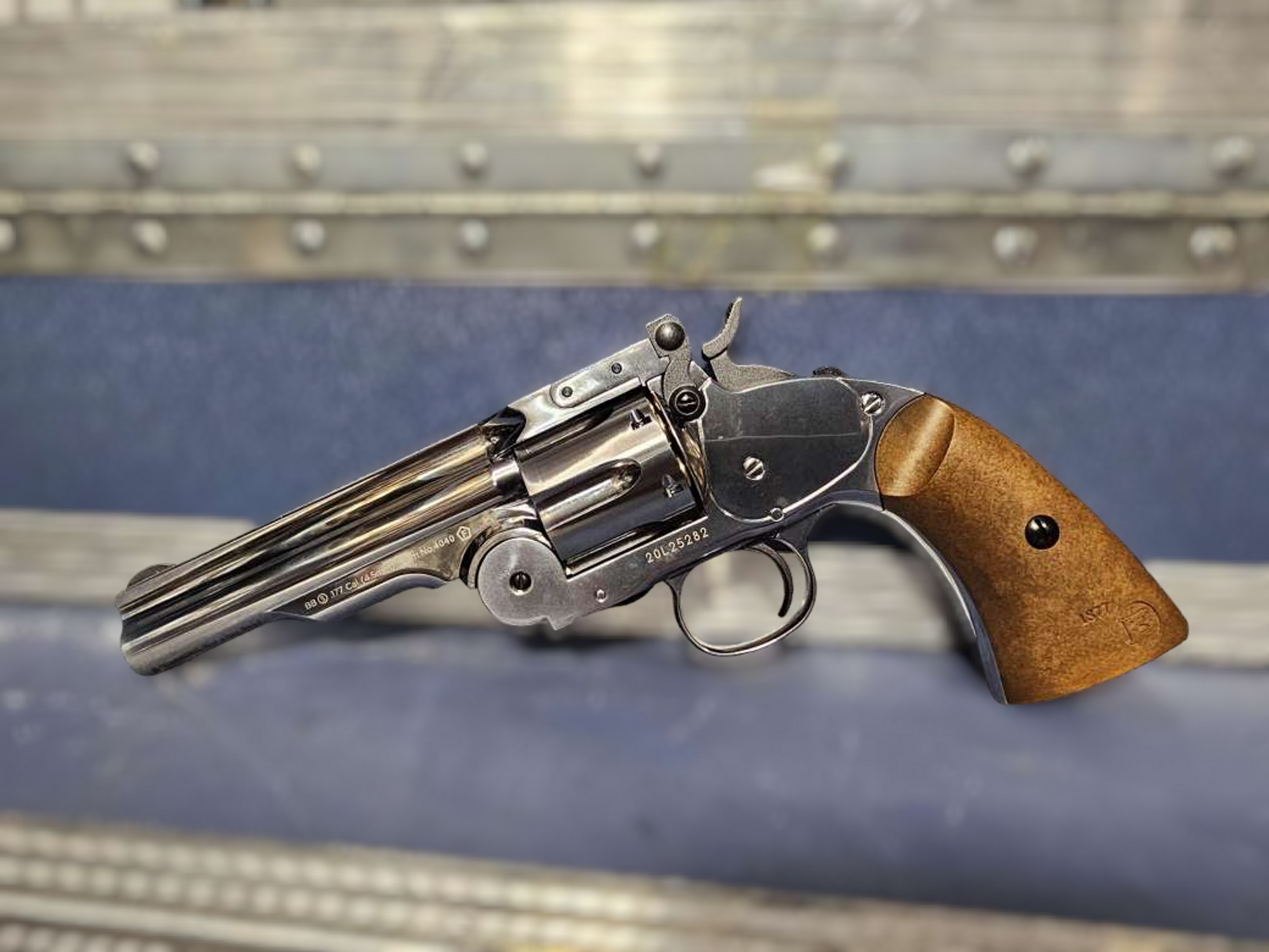 Barra Schofield No. 3 Chrome CO2 BB Revolver, 5" Barrel - Floor Model