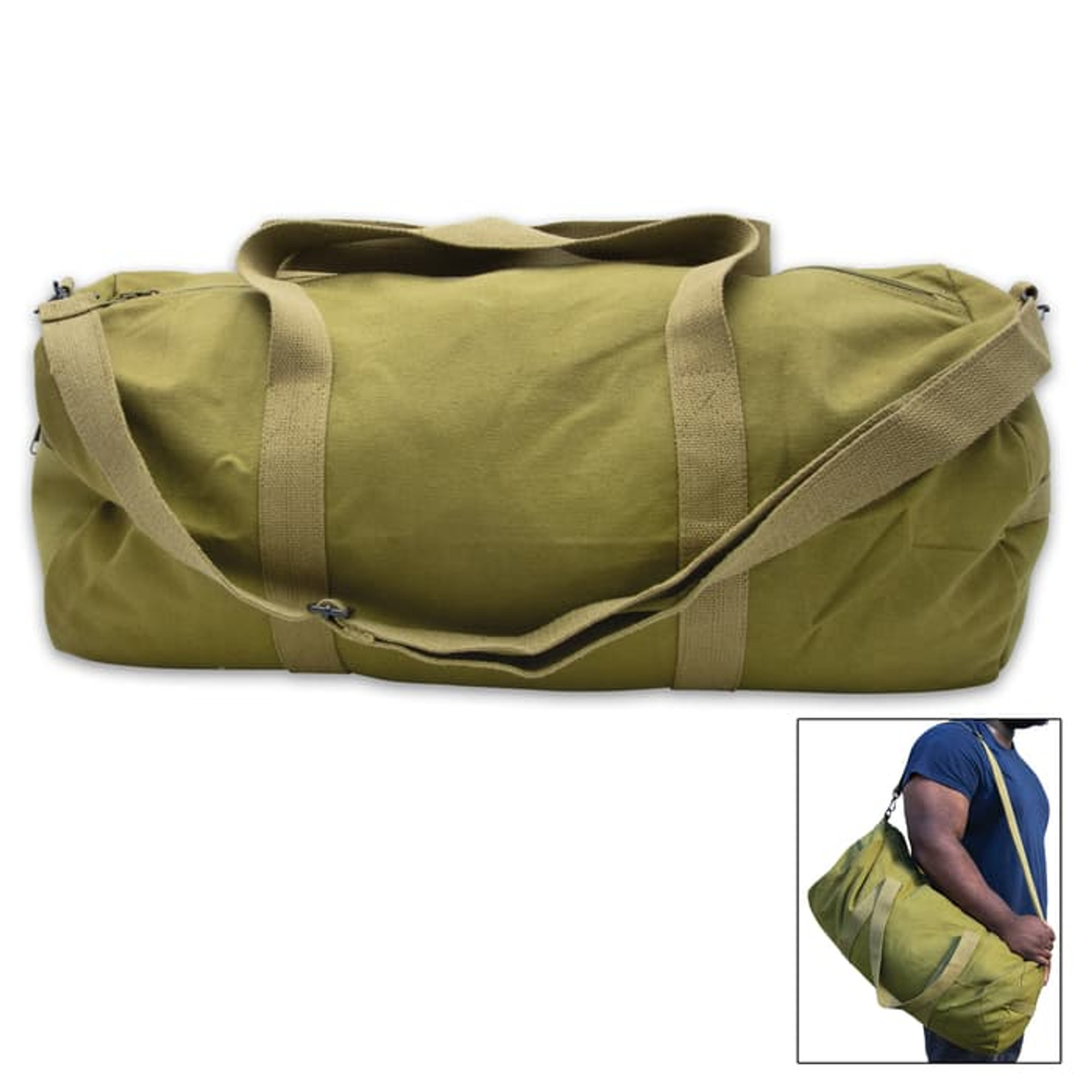 Large Olive Drab Roll Bag 