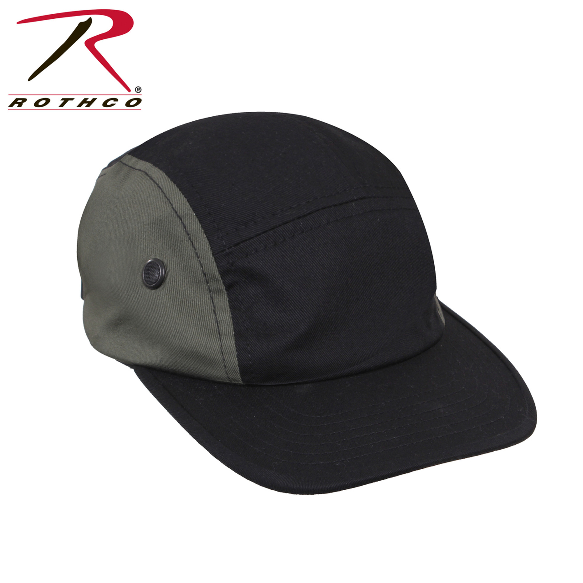Rothco 5 Panel Military Street Cap - Olive Drab/Black