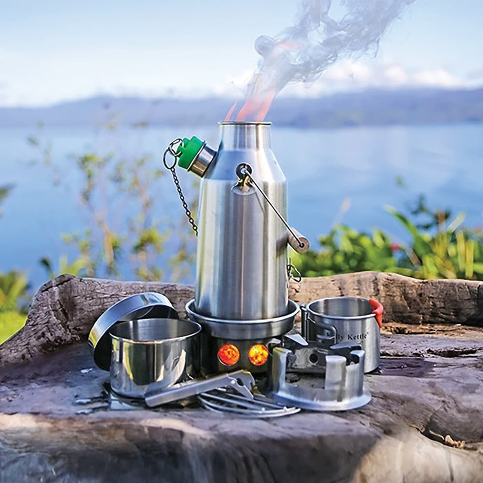 Kelly Kettle Small Trekker And Kit - Includes Trekker, Cookware, Hobo Stove, Uses Natural Fuel