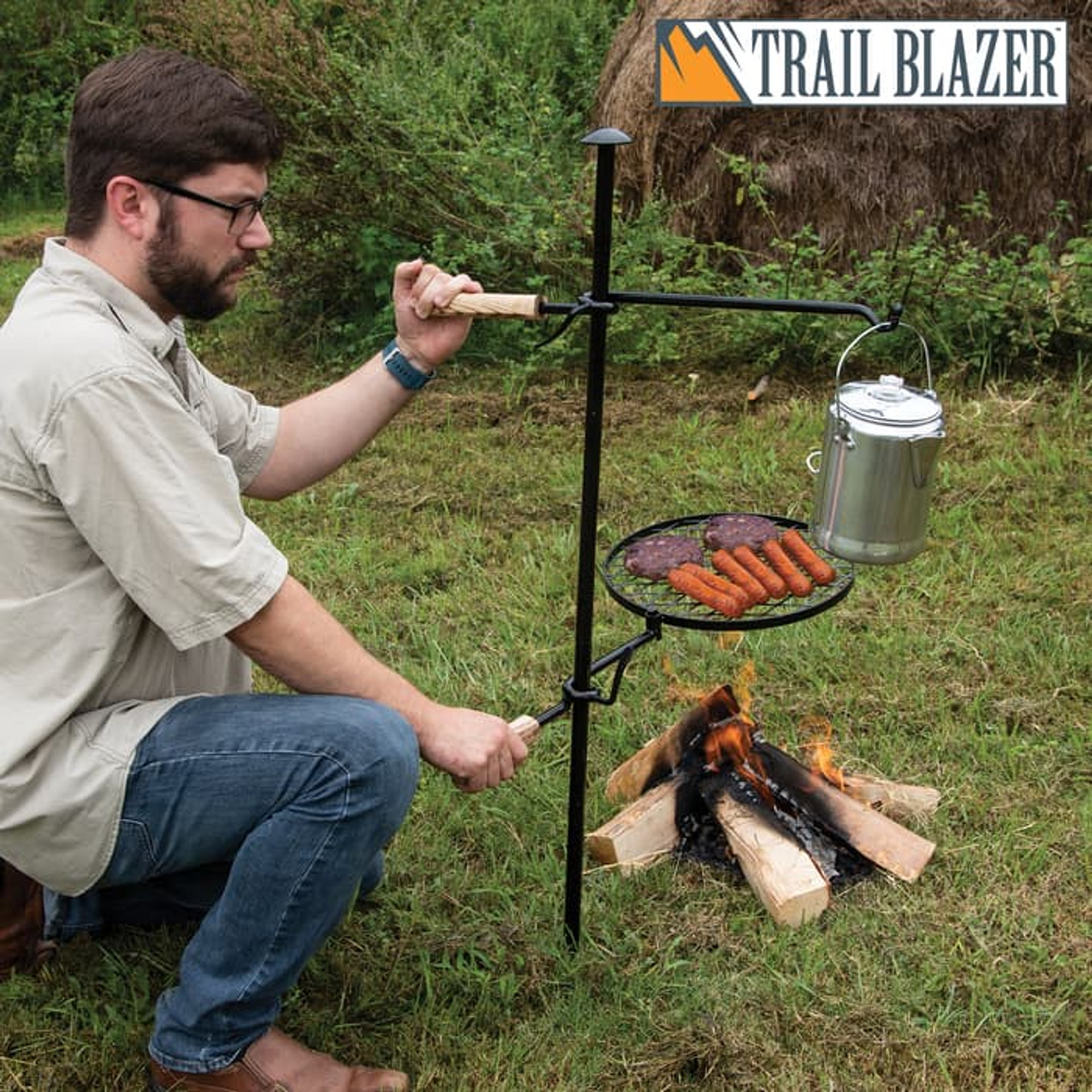Trailblazer Fire Pit Grill And Cooking Pot Hanger