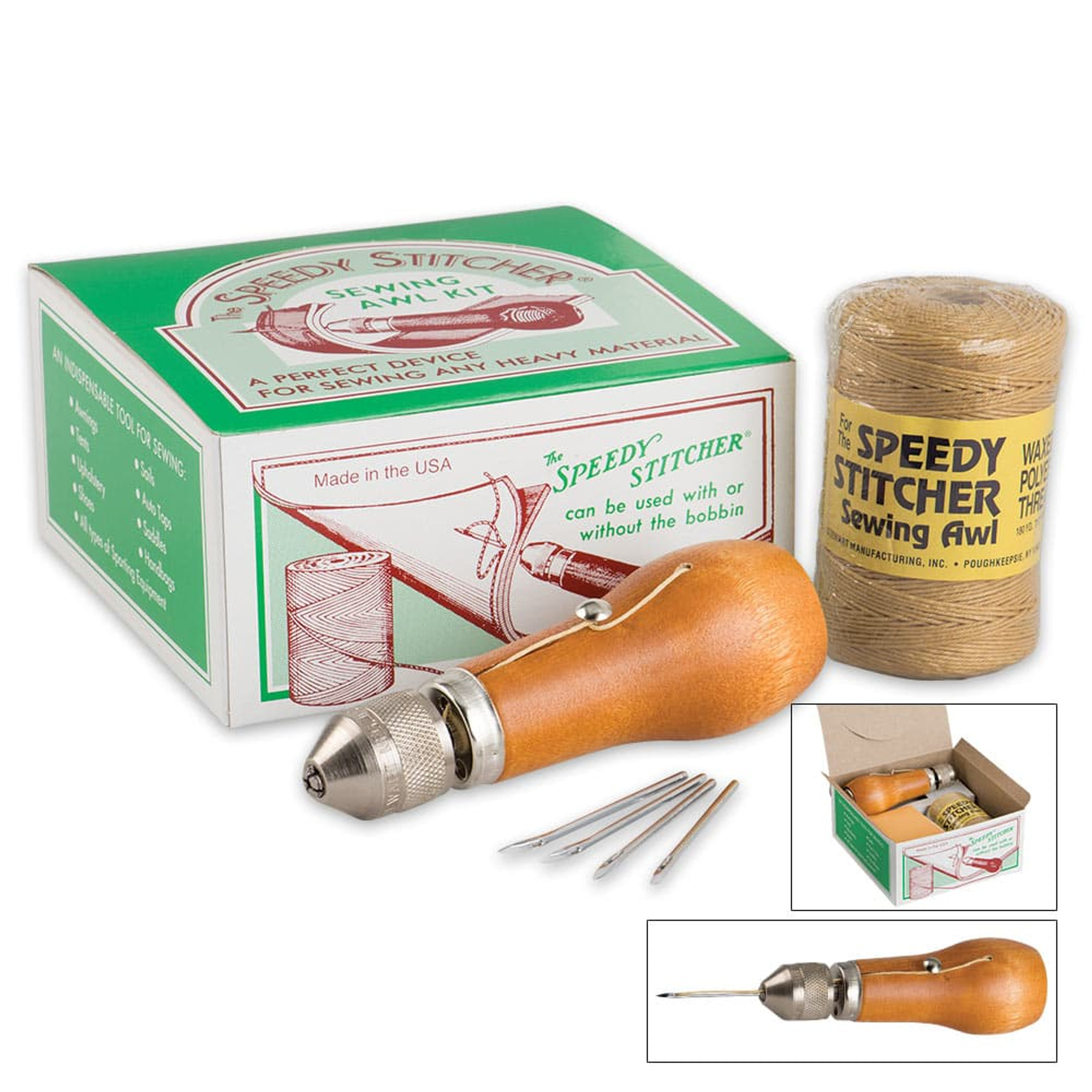 Speedy Stitcher Sewing Awl Kit with 180-yd Thread