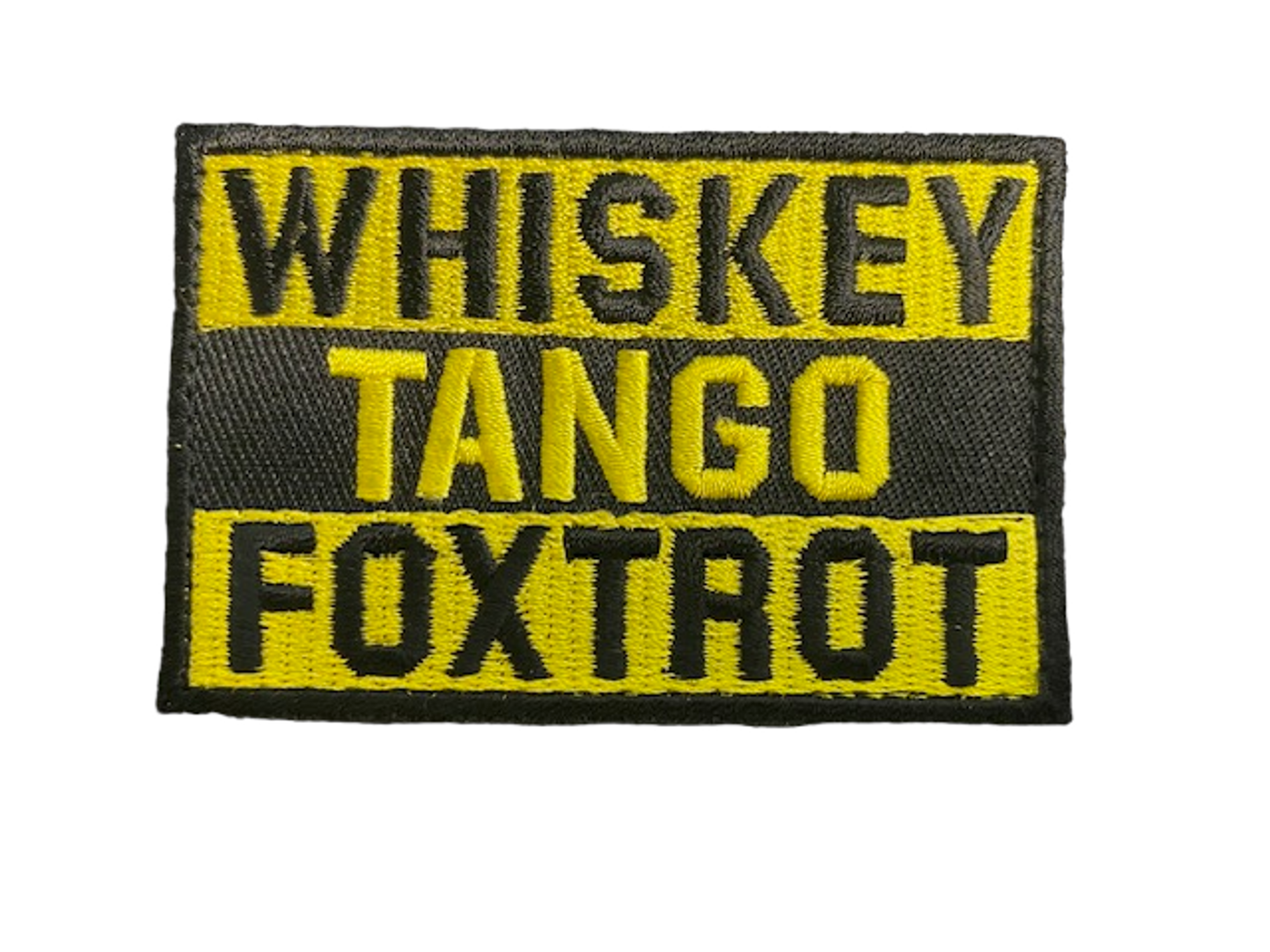 Whiskey Tango Foxtrot Moral Patch - Yellow
