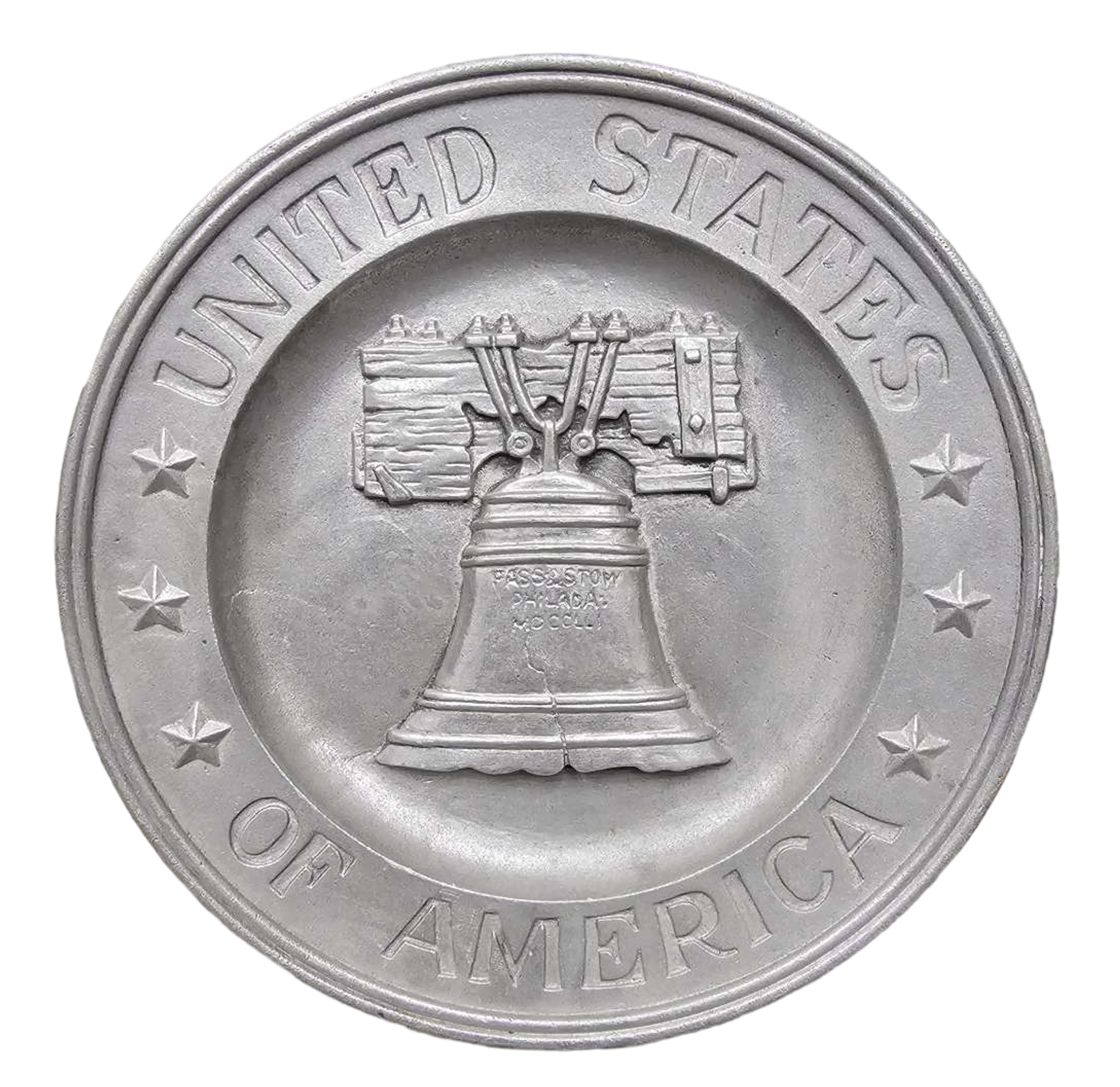 Vintage 1972 Sexton USA Commemorative Pewter Philadelphia Liberty Bell #5012 Wall Plate