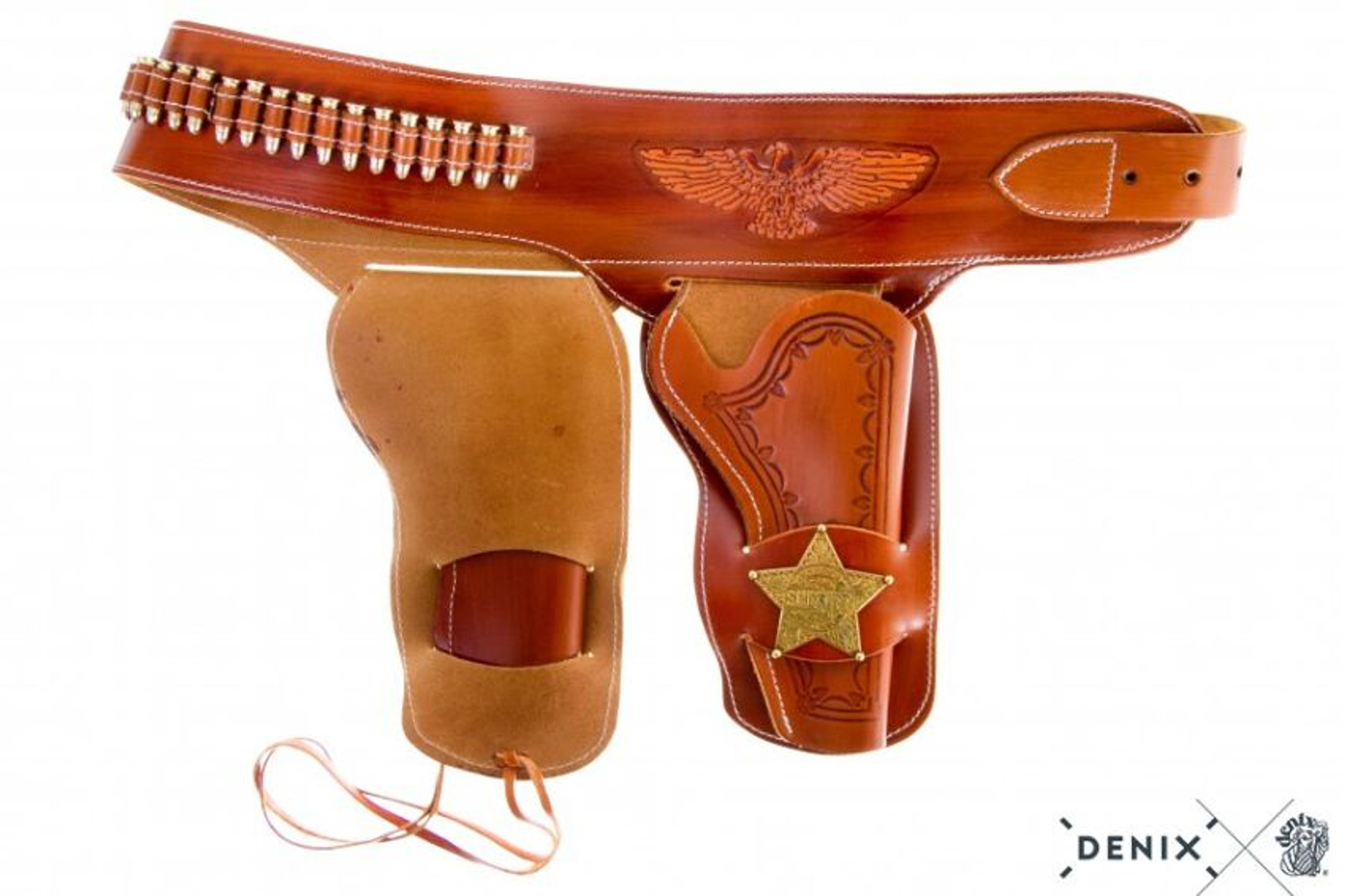 Leather Cowboy Belt For Two Revolvers 722