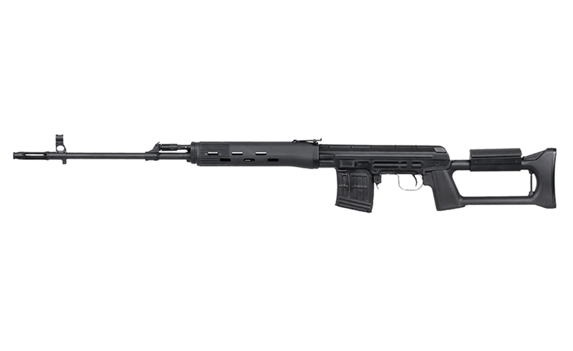 CYMA Aluminum Receiver SVD-S Airsoft AEG High Power Sniper Rifle w/ Fixed Stock