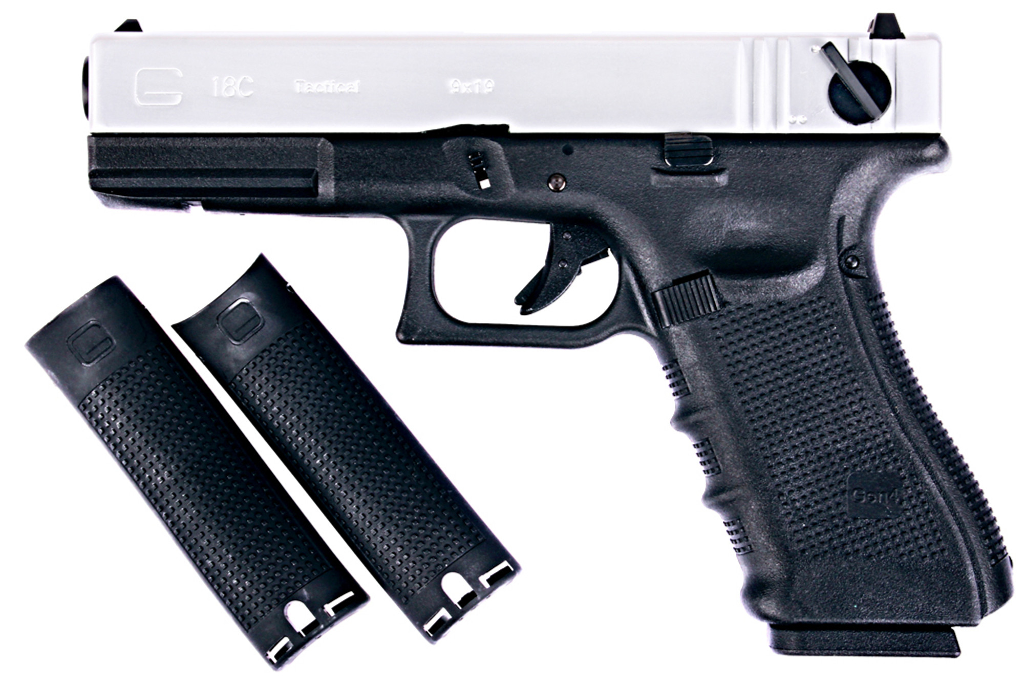 WE Glock 18C Gen 4 Blowback Airsoft Pistol - Silver