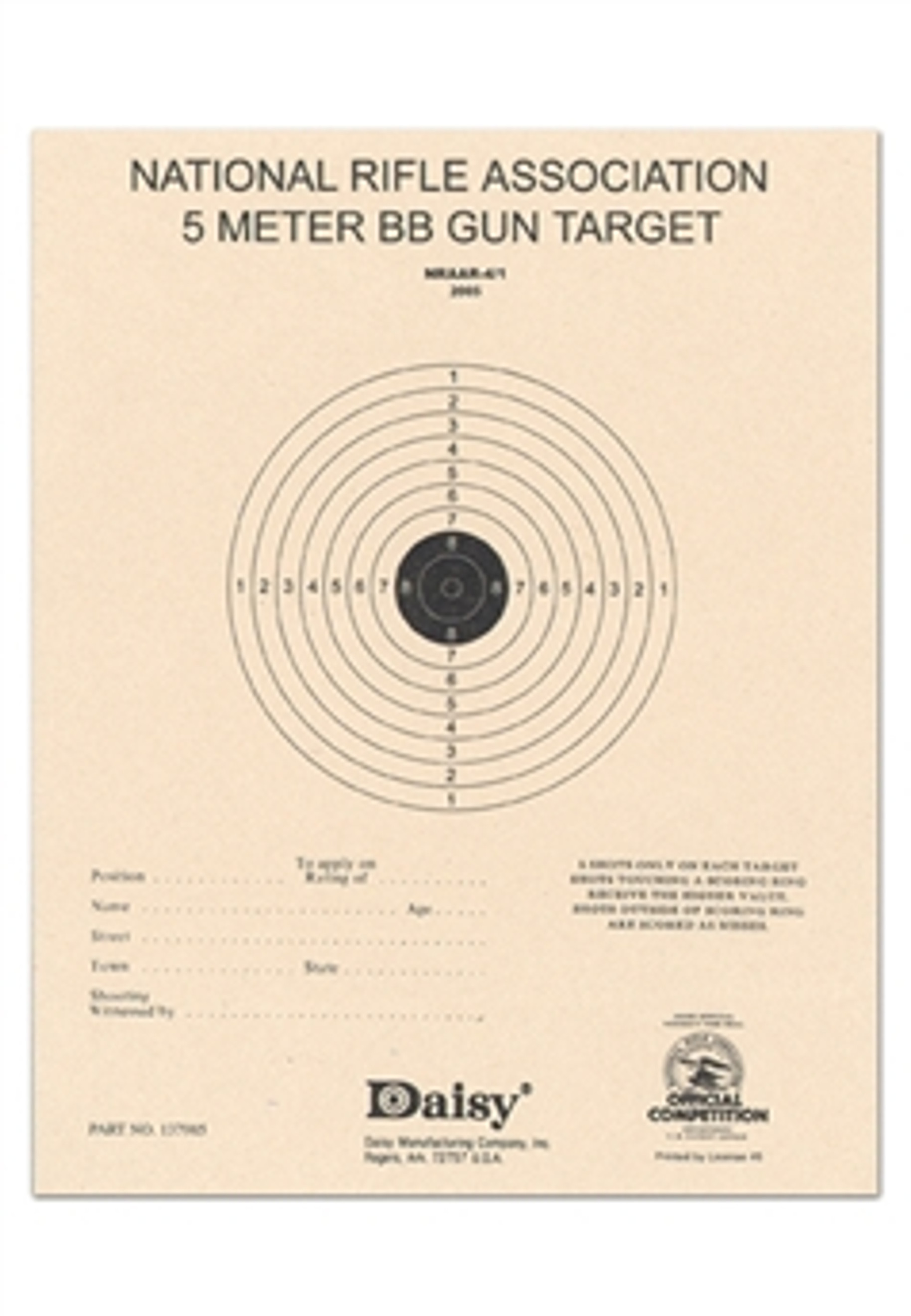 Daisy Official NRA 5-Meter BB Target
