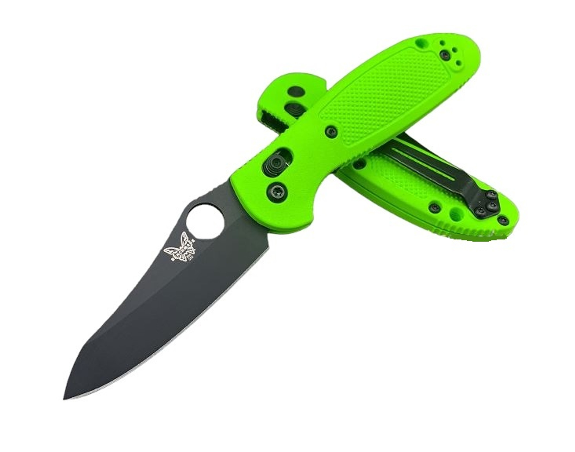 Benchmade Mini Griptilian Pardue Folding Knife D2 Steel Neon Green