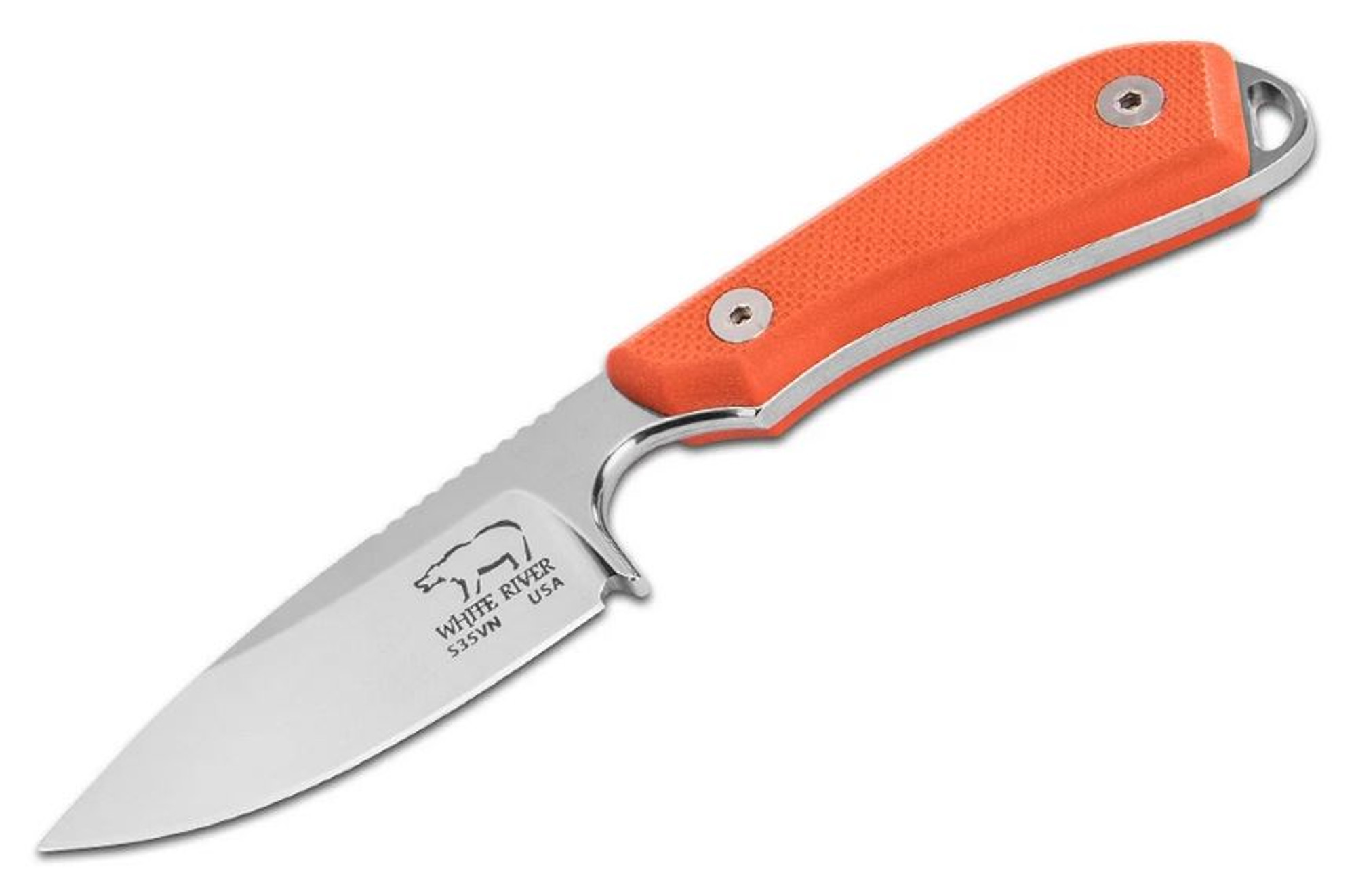 White River M1 Backpacker Pro Fixed Blade Knife, S35VN, G10 Orange