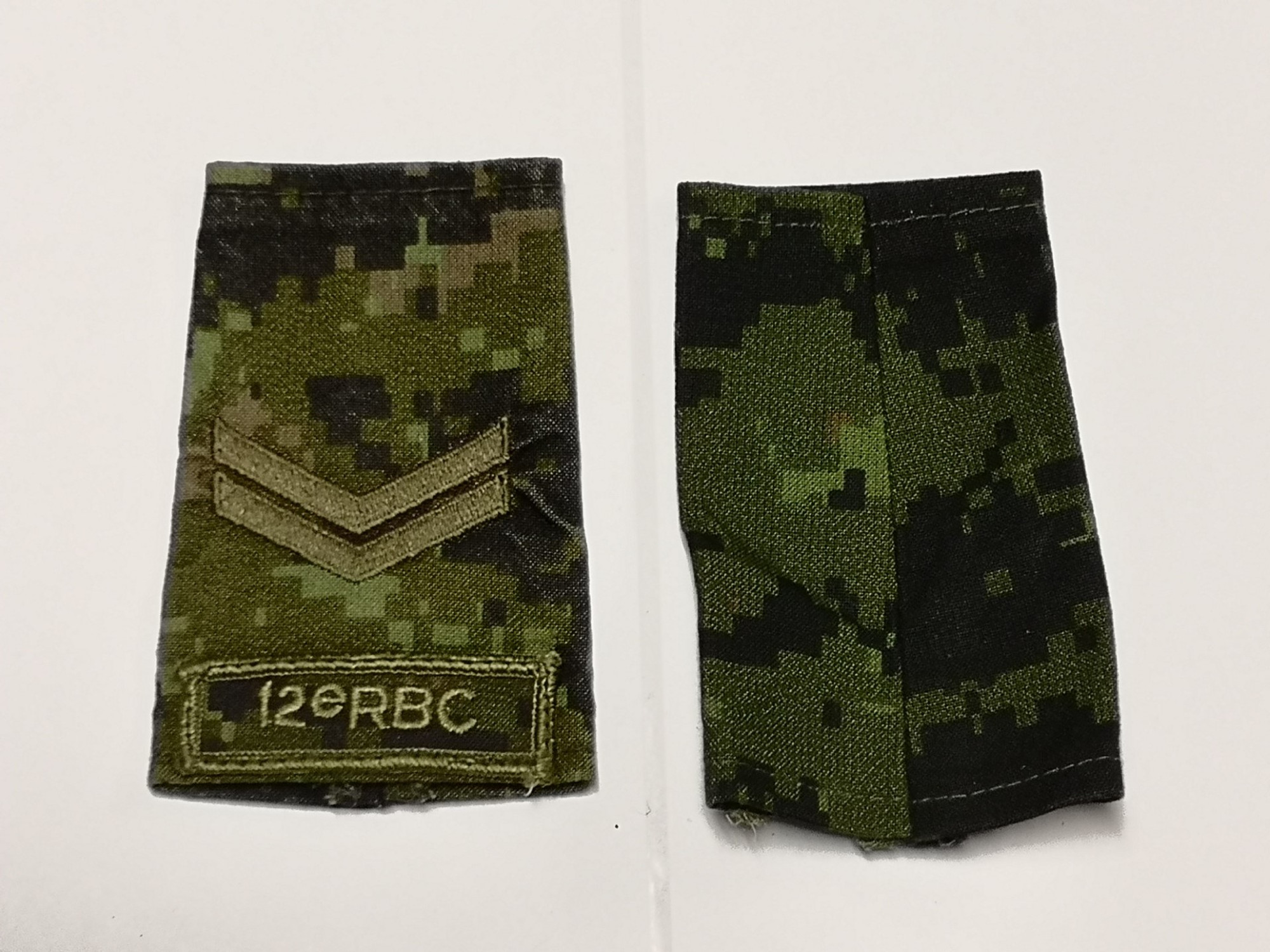 Canadian Armed Forces Cadpat Rank Epaulets 12e RBC- Corporal