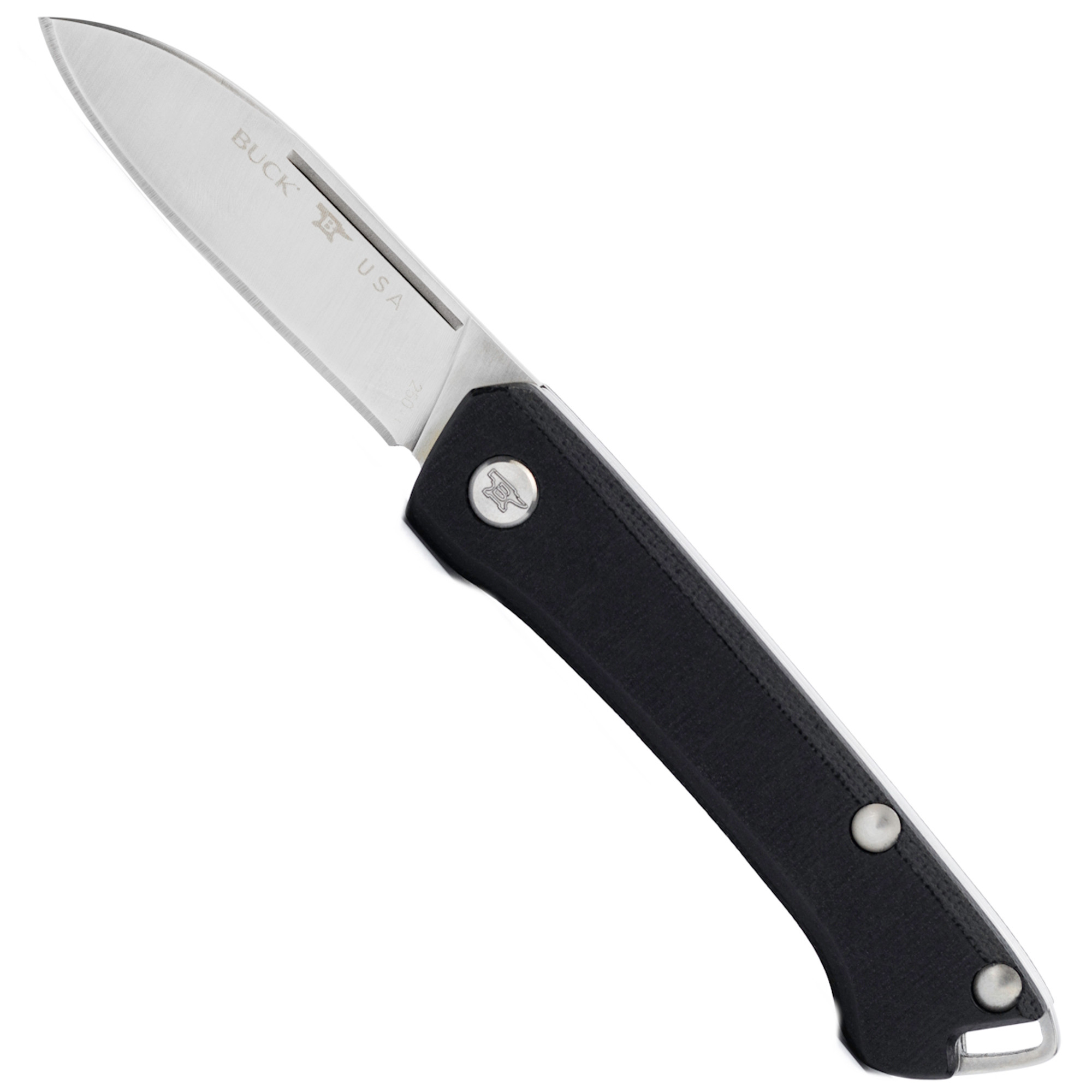 Buck 250 Saunter Slipjoint Folding Knife 154CM Drop Point Micarta Black