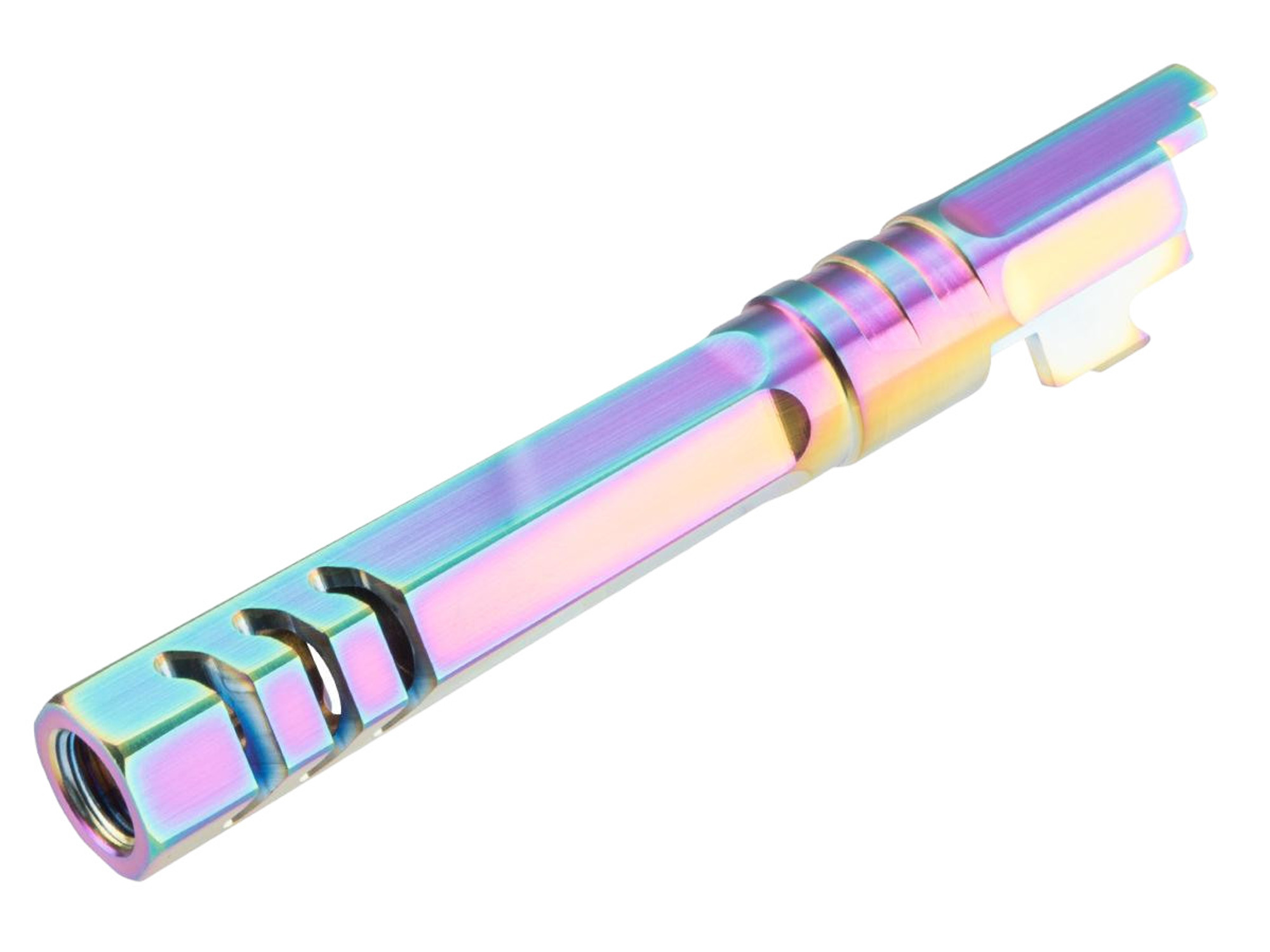 EDGE Custom CNC "HEXA" Outer Aluminum Barrel for Tokyo Marui 1911 / Hi-CAPA Gas Blowback Airsoft Pistols (Color: Rainbow)