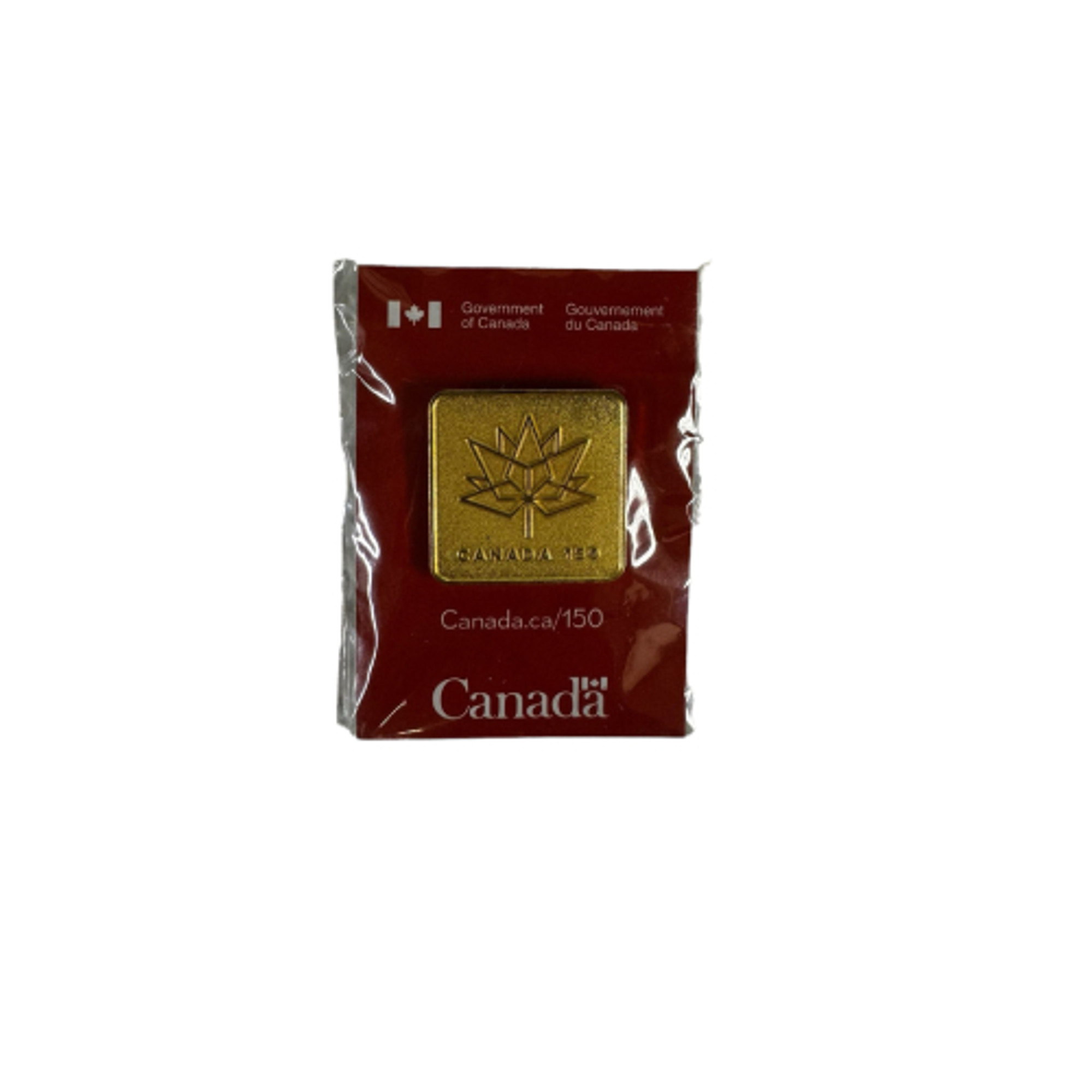 CANADA 150 YEAR ANNIVERSARY LAPEL PIN - NEW - 1in SQUARE