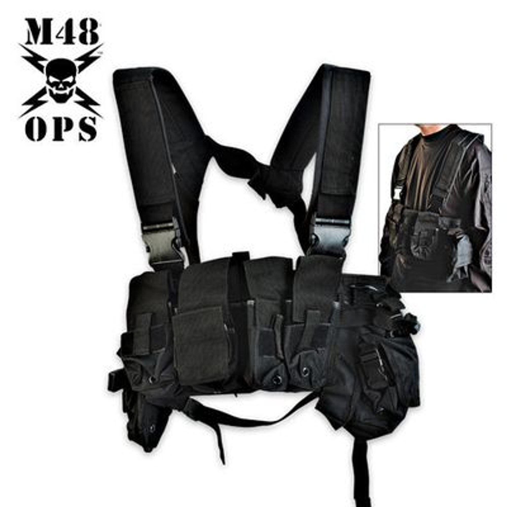 M48 Gear Tactical Bellyband Vest Black