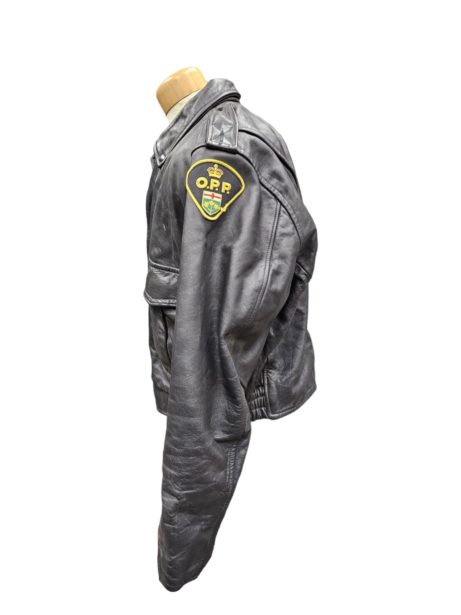 OPP Motorcycle Division Black Leather Jacket w/ Patches - Hero Outdoors