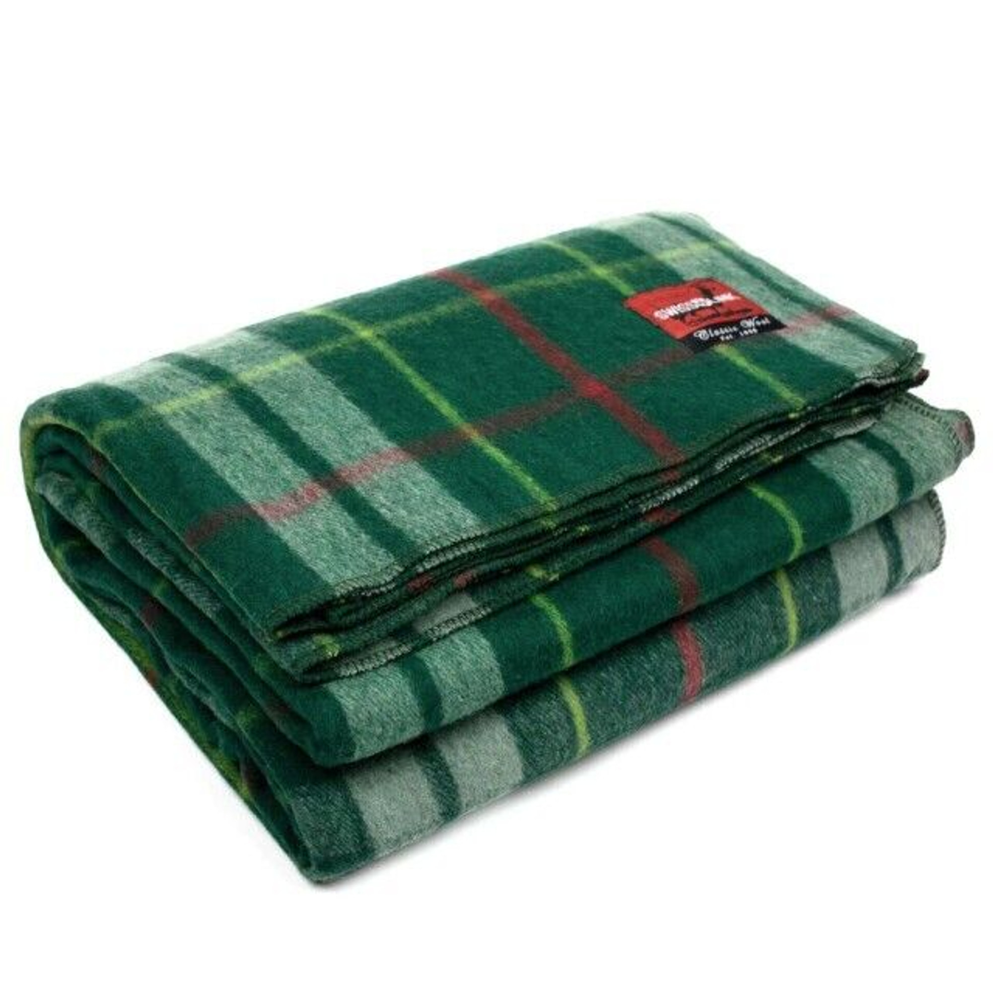 Classic Wool Plaid Blanket - Emerald Green