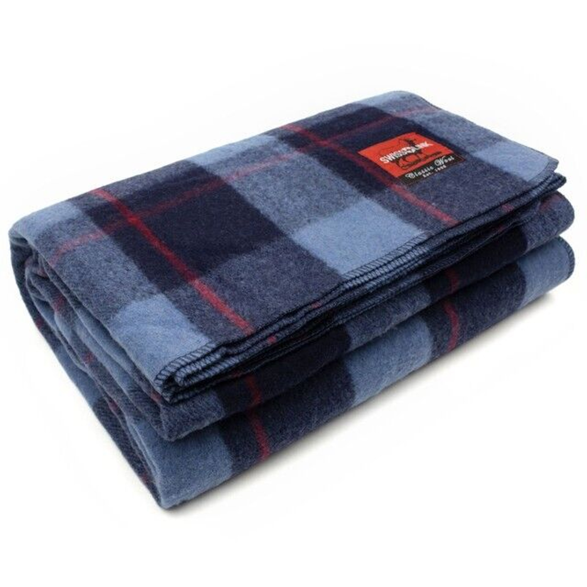 Classic Wool Plaid Blanket - Sky Blue