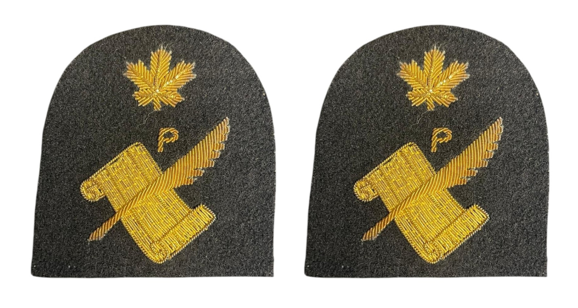 Royal Canadian Navy Pay Writer Bullion Trade Badge Set