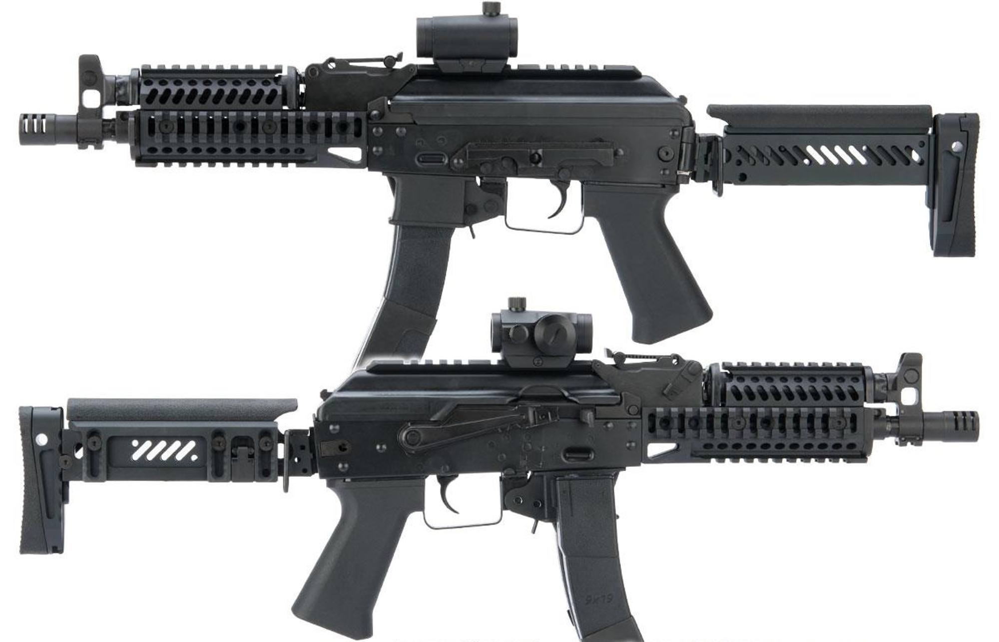 LCT Stamped Steel ZK Series AK Airsoft AEG Rifle w/ Side-Folding Z Series Stock and Handguard