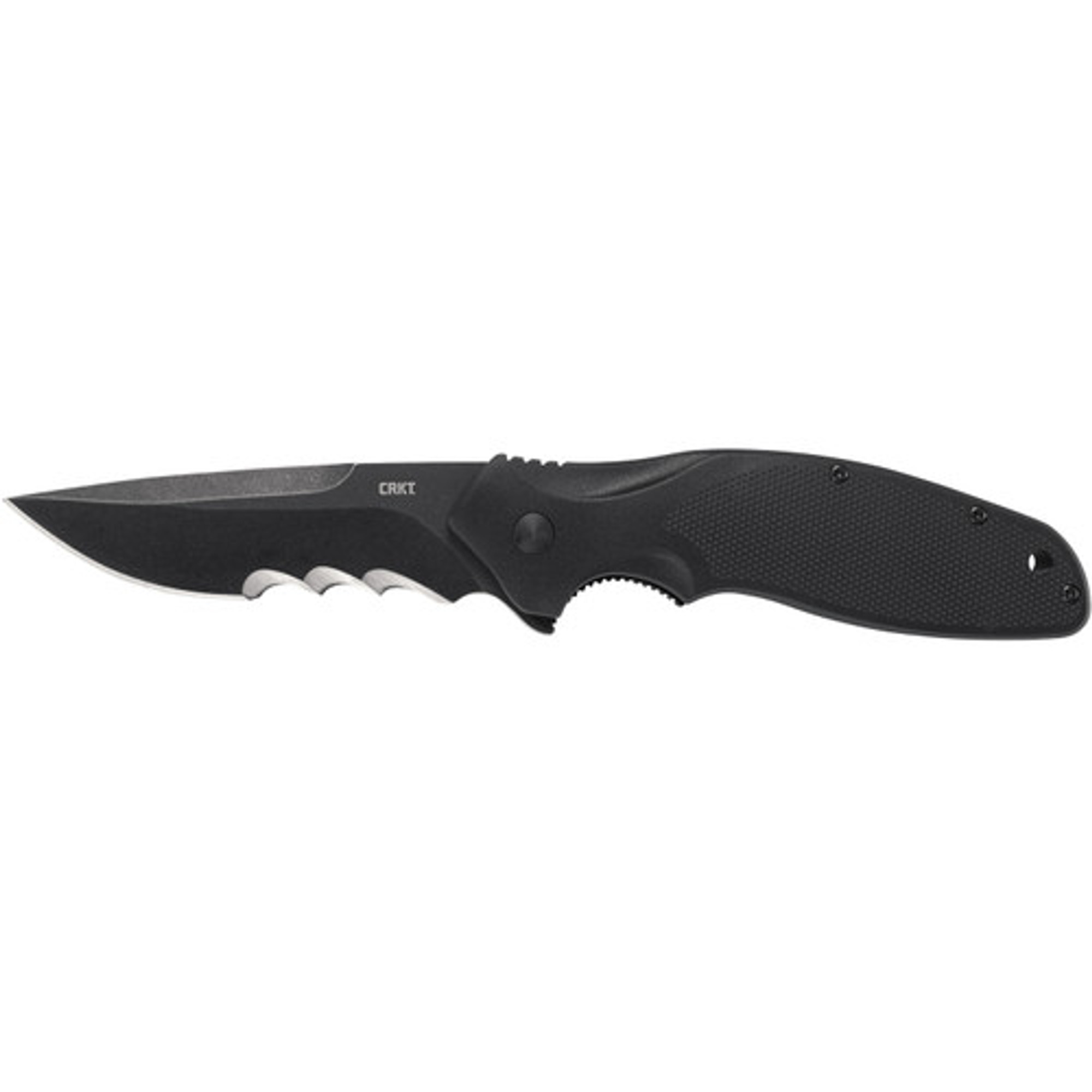 CRKT Shenanigan Flipper Folding Knife Assisted Opening Veff Serrations GFN Black