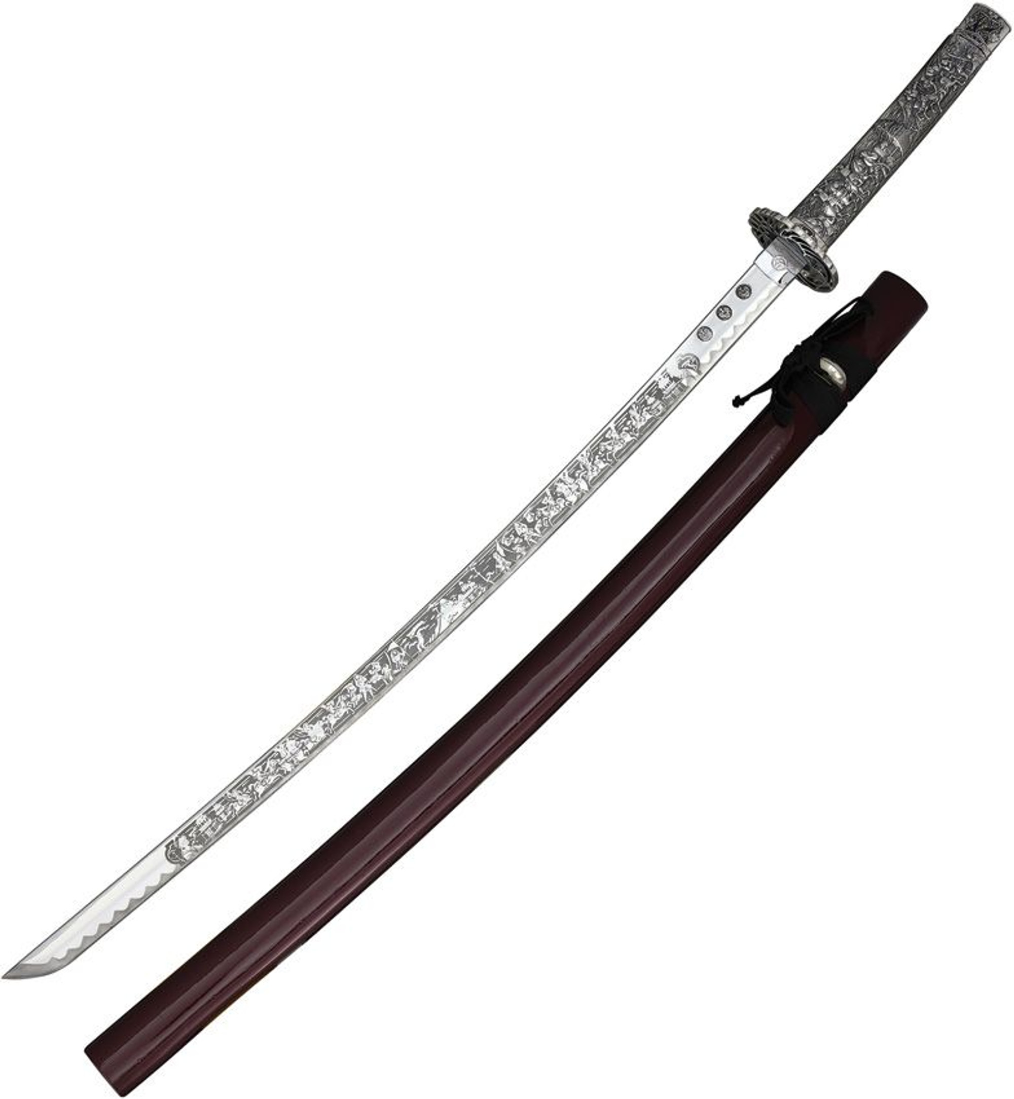 Art Gladius Katana Silver Engraved